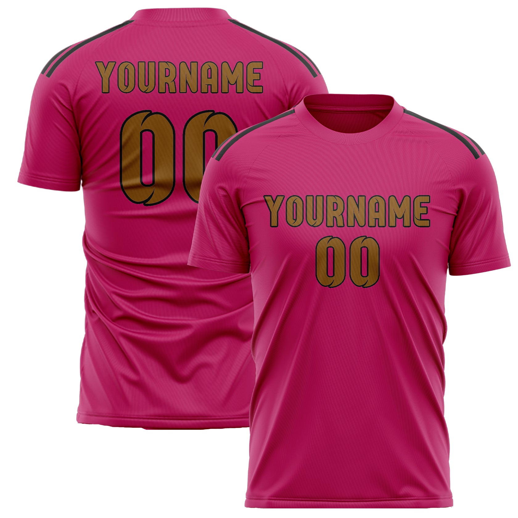 Maillot de football rose et kaki personnalisé