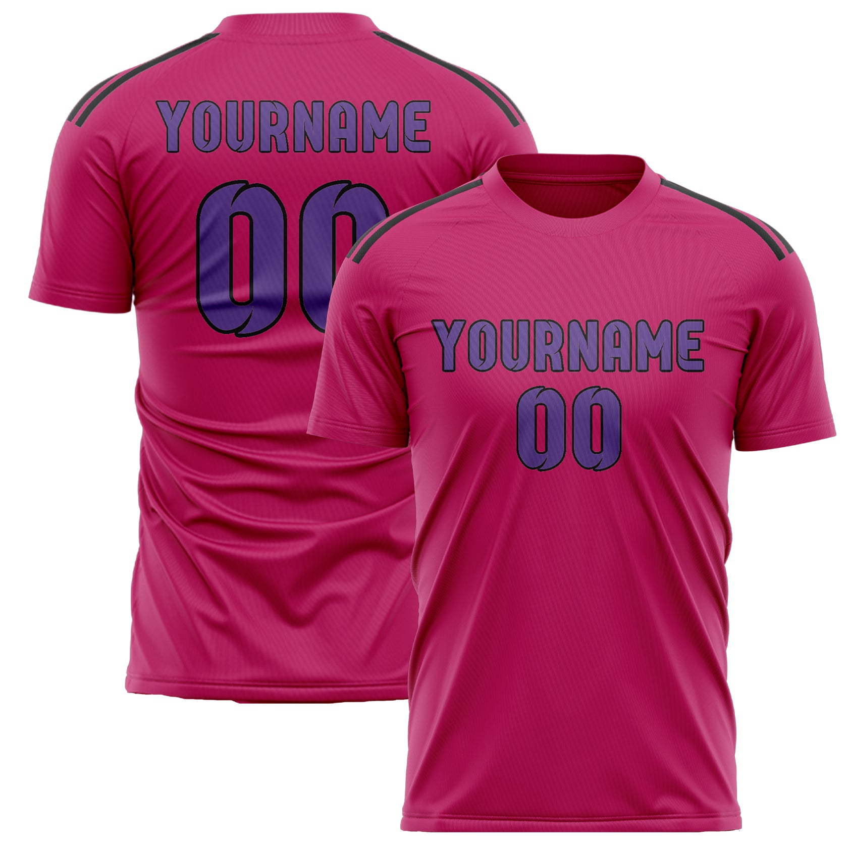 Maillot de football personnalisé rose et violet clair