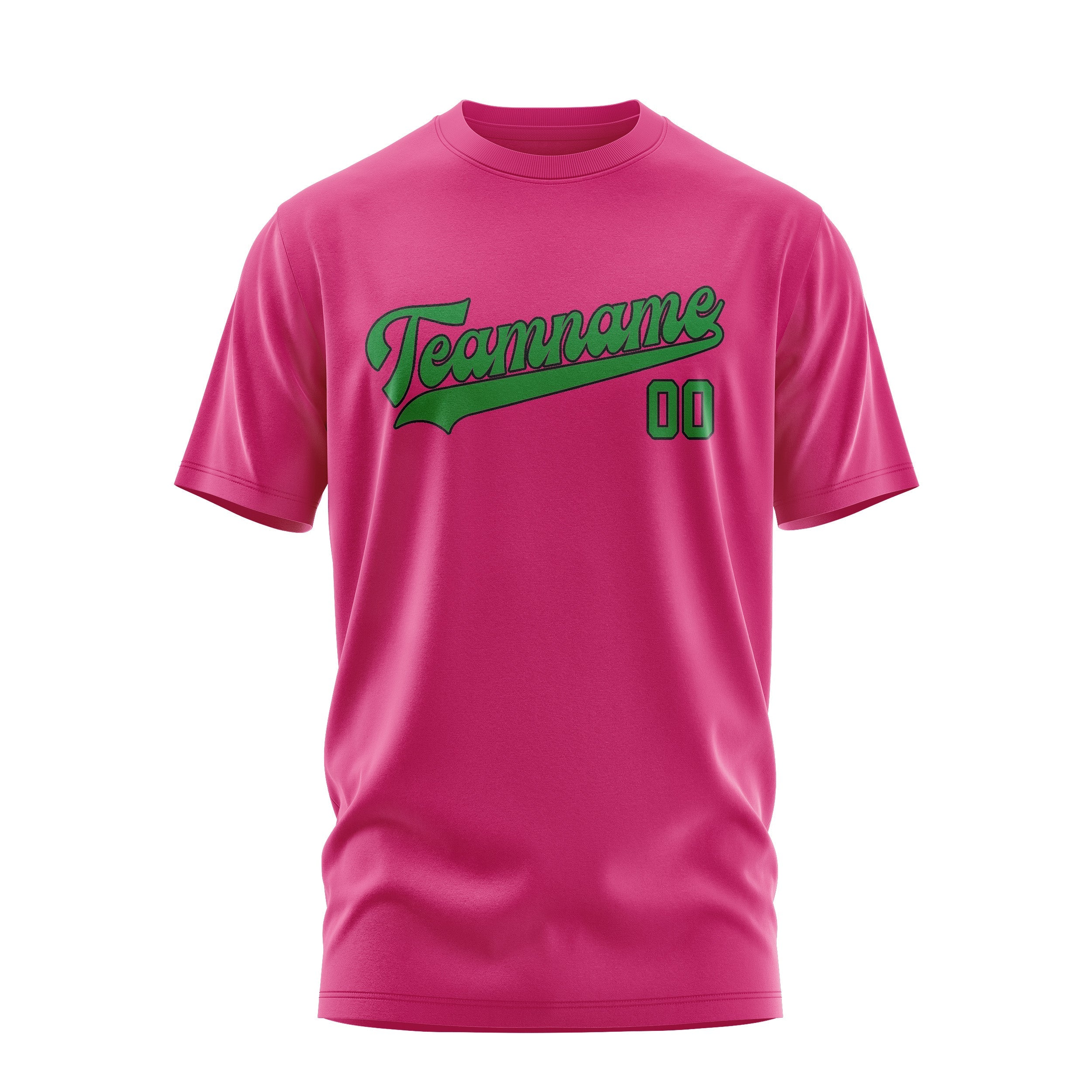 T-shirt personnalisé rose et vert émeraude