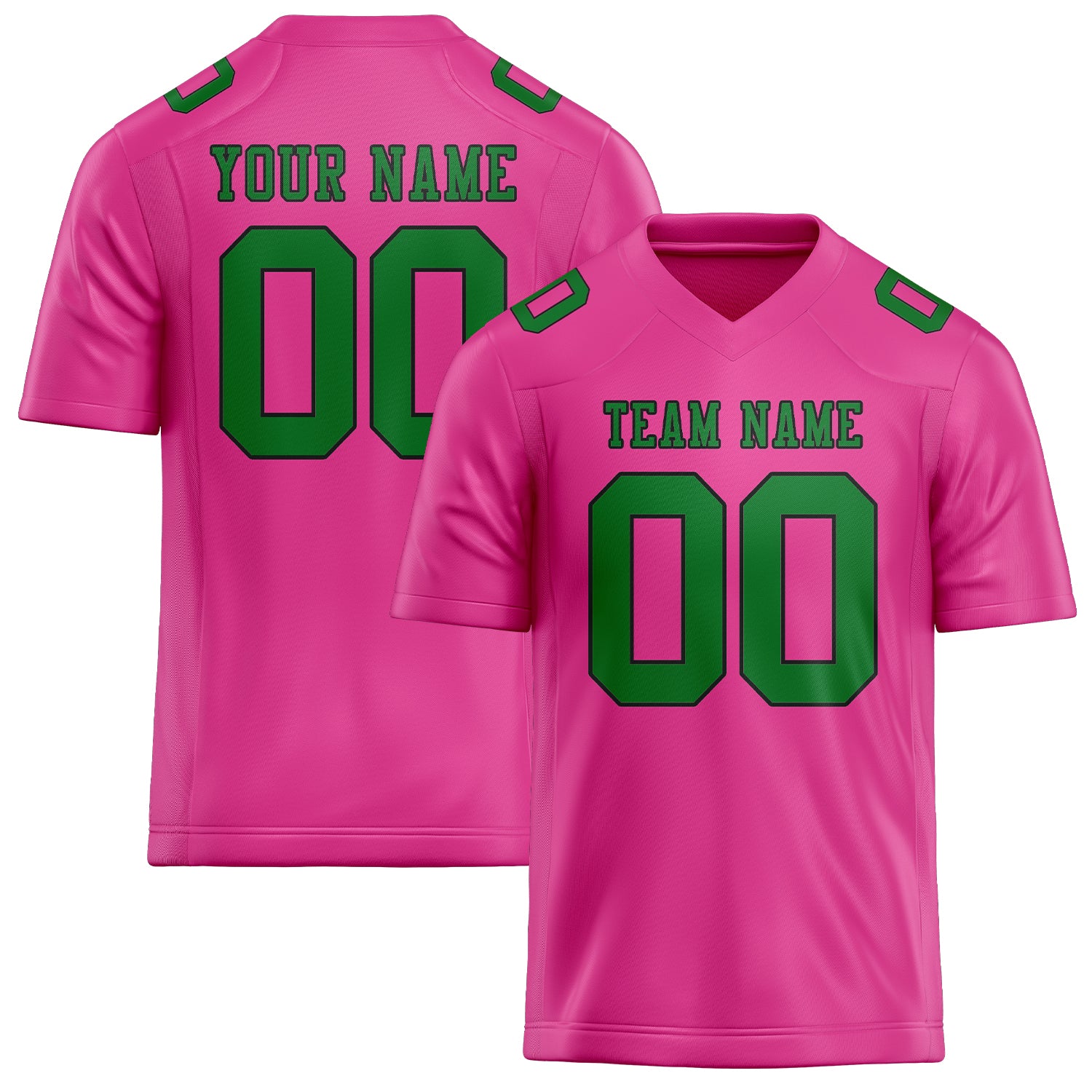 Maillot de football personnalisé rose et vert émeraude
