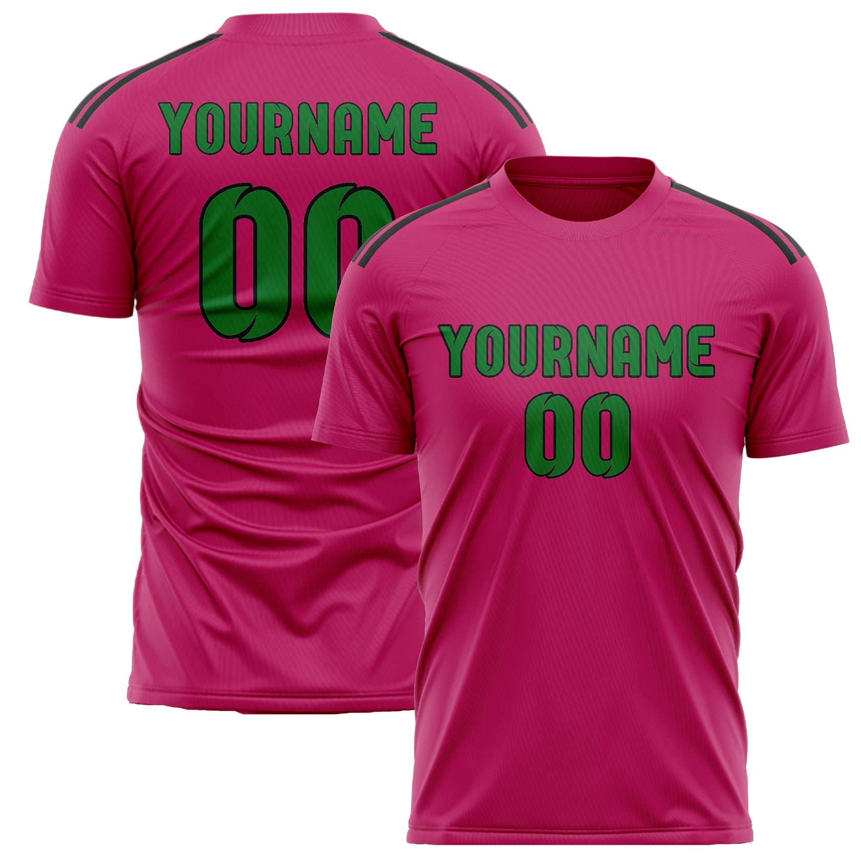 Maillot de football personnalisé rose et vert émeraude
