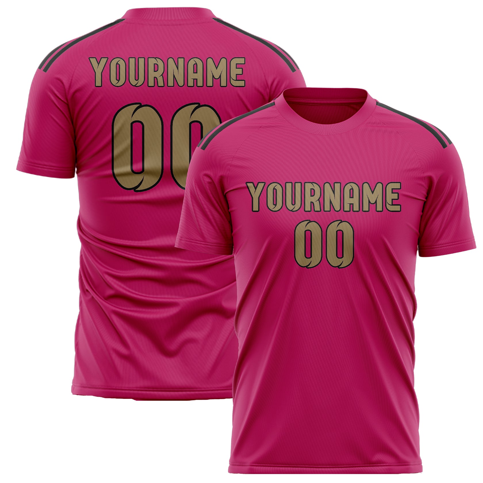 Maillot de football rose et kaki clair personnalisé