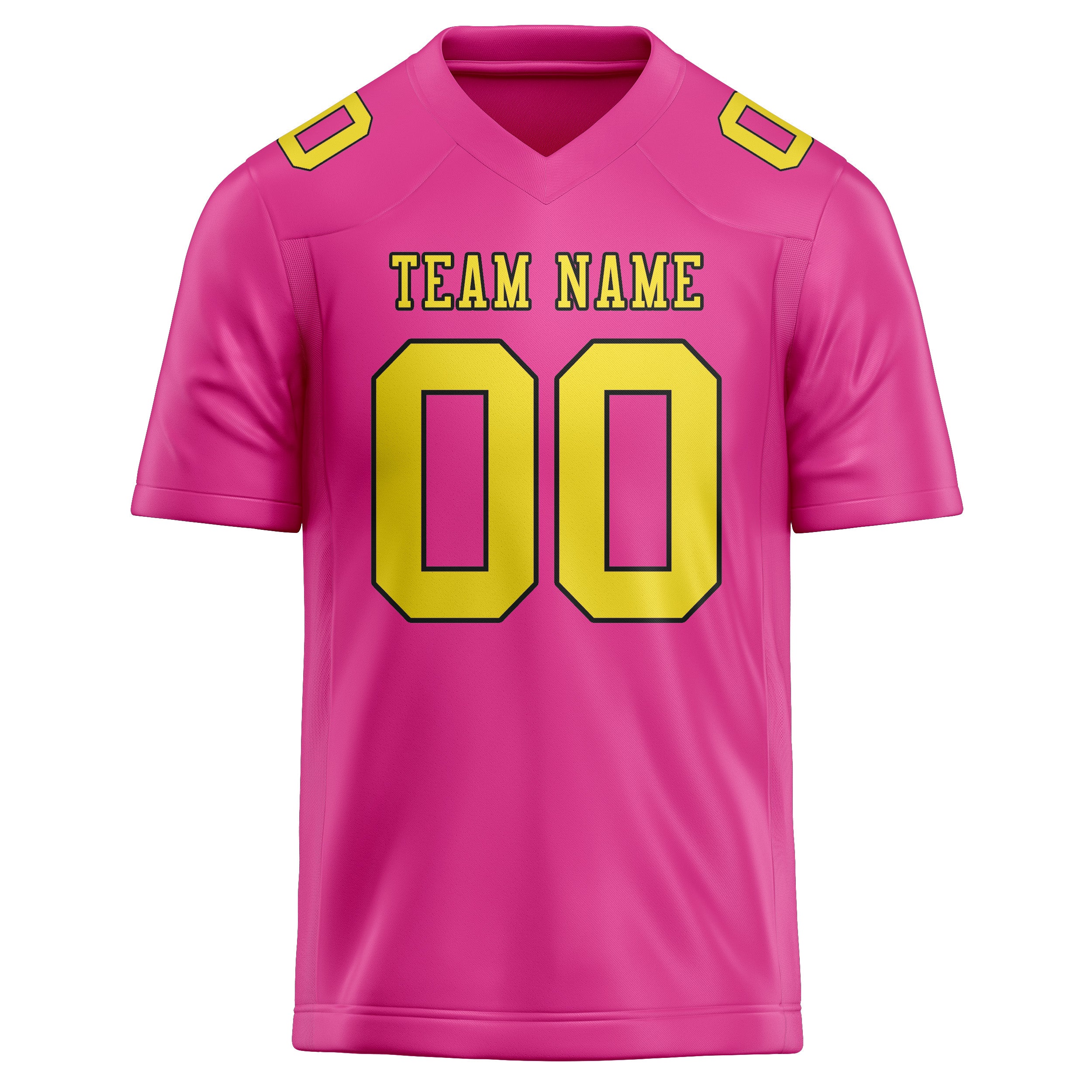 Maillot de football personnalisé rose et jaune clair