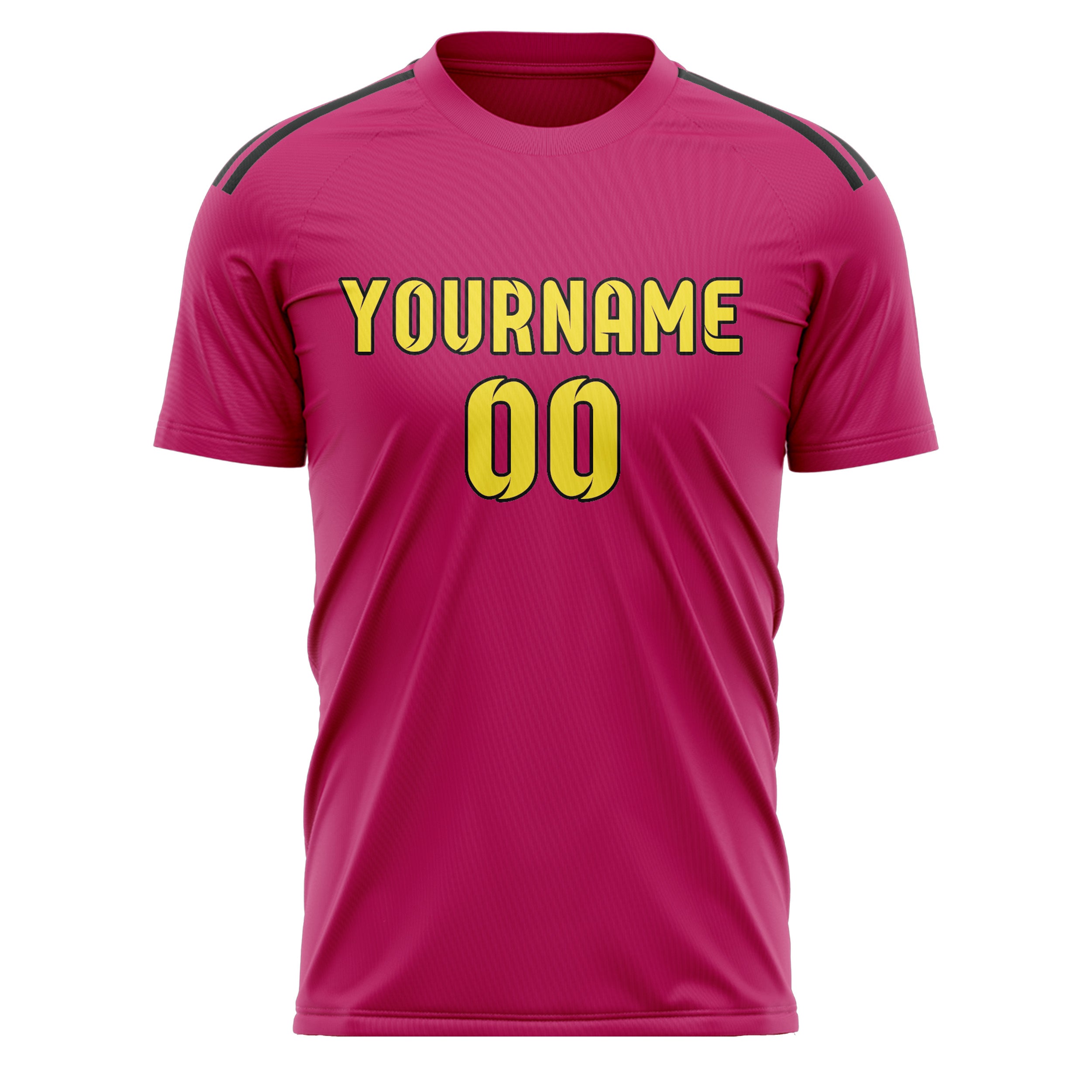 Maillot de football personnalisé rose et jaune clair