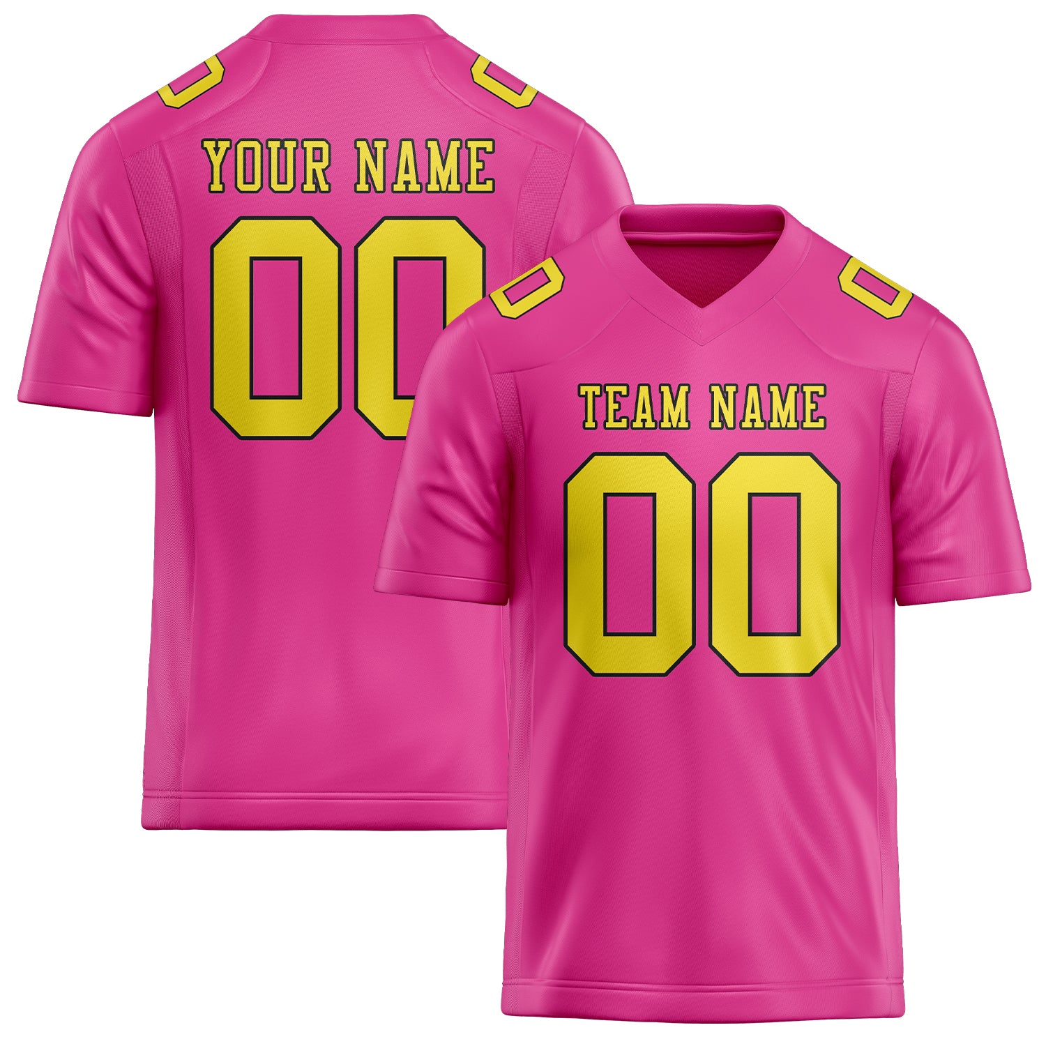 Maillot de football personnalisé rose et jaune clair