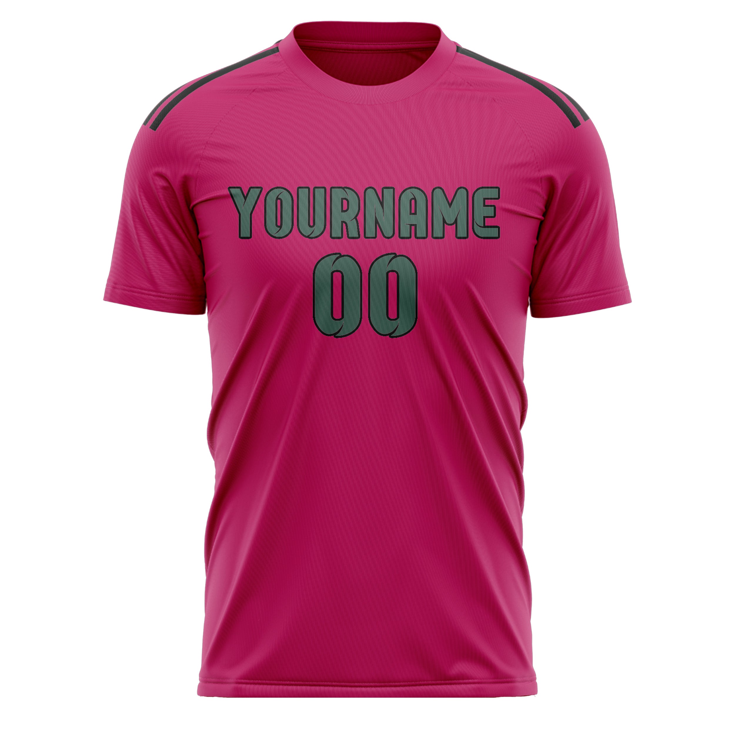 Maillot de football personnalisé rose, bleu et vert