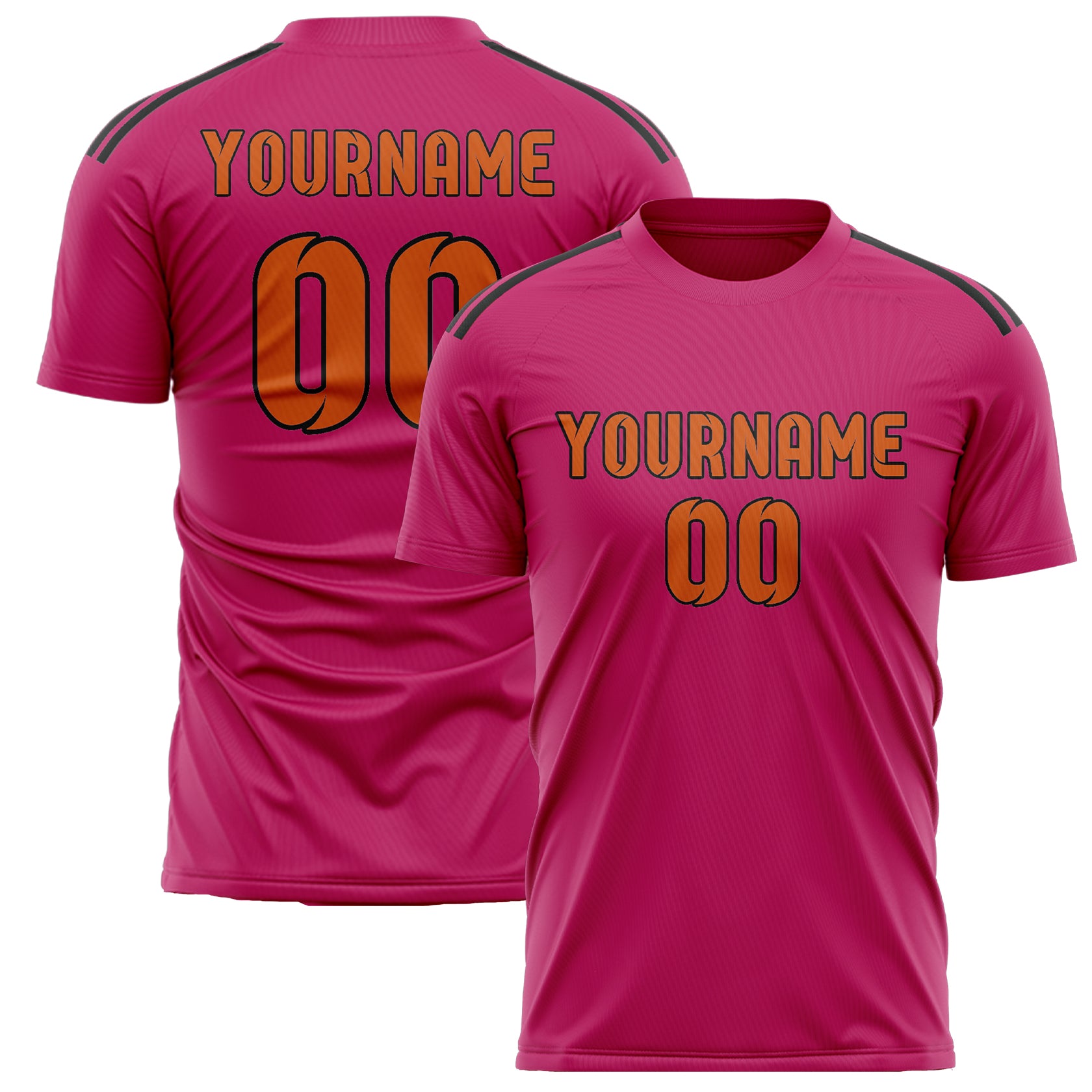 Maillot de football personnalisé rose et orange