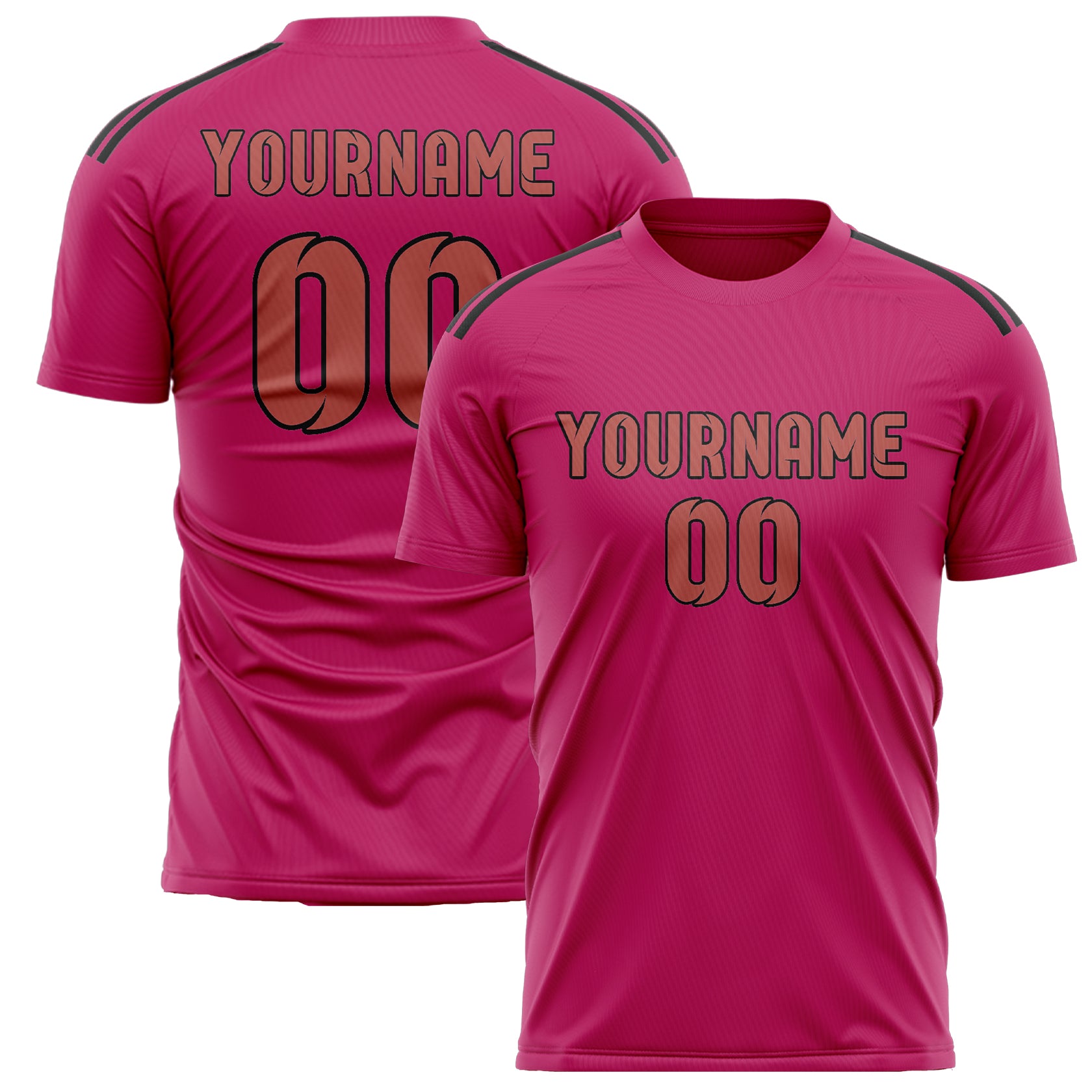 Maillot de football personnalisé rose cuivré rose