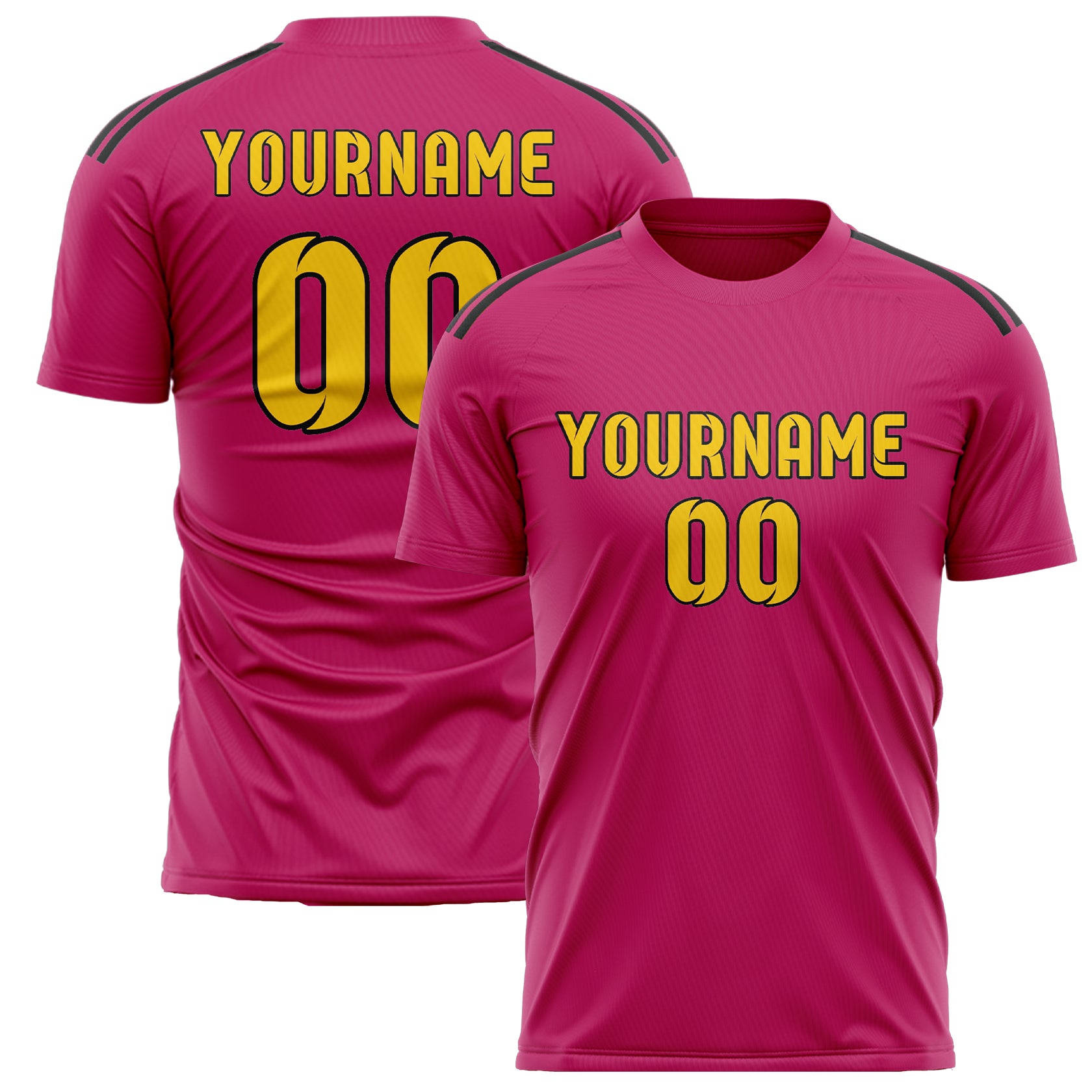 Maillot de football rose et or personnalisé