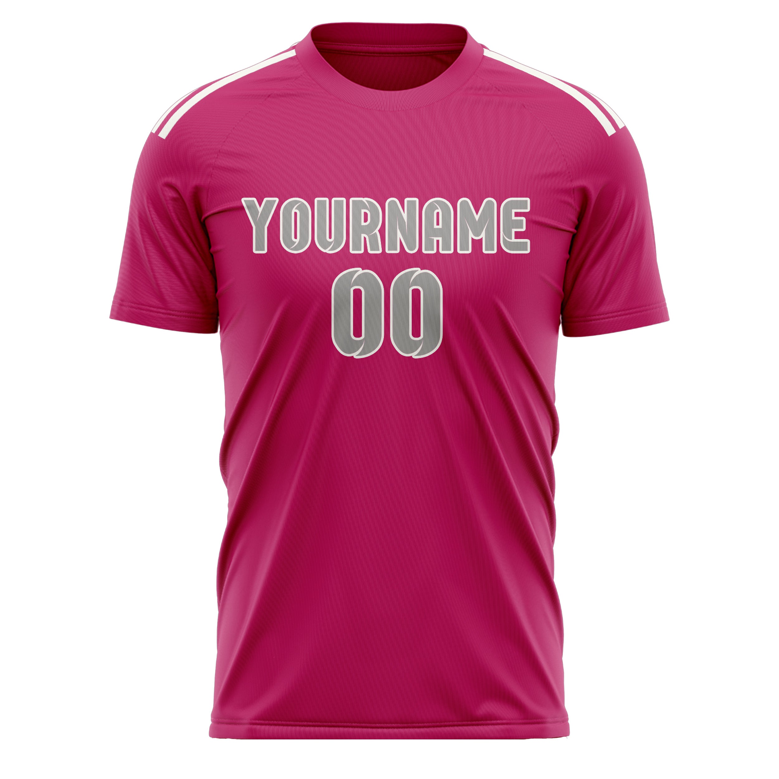 Maillot de football personnalisé rose et gris
