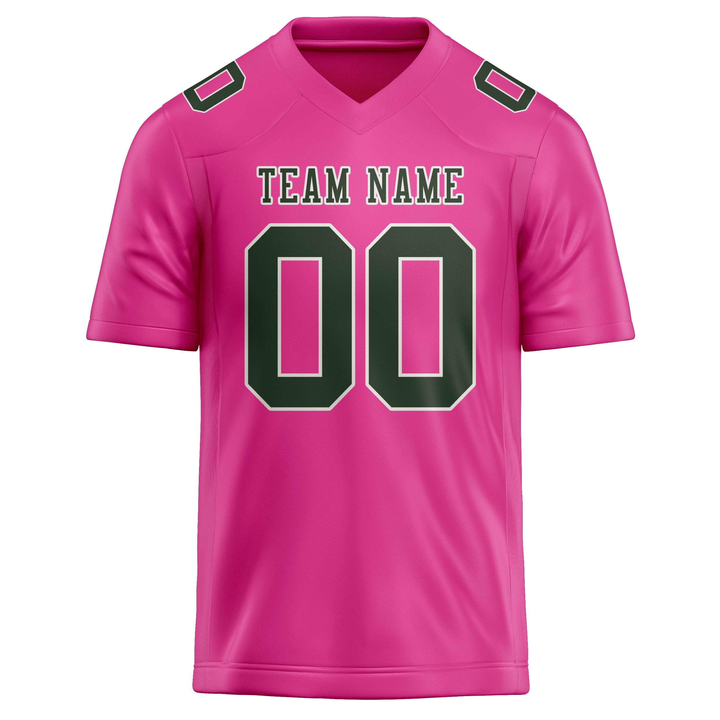 Maillot de football personnalisé rose et vert foncé