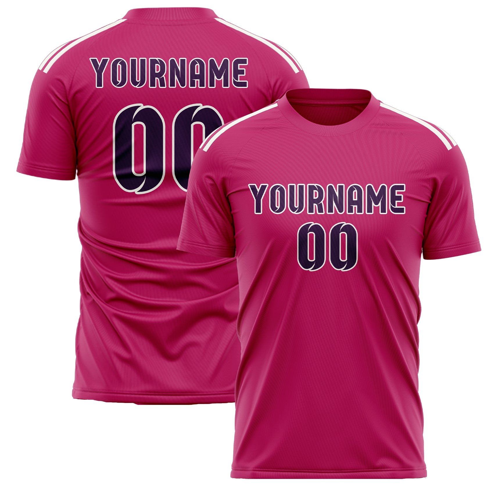 Maillot de football personnalisé rose et violet