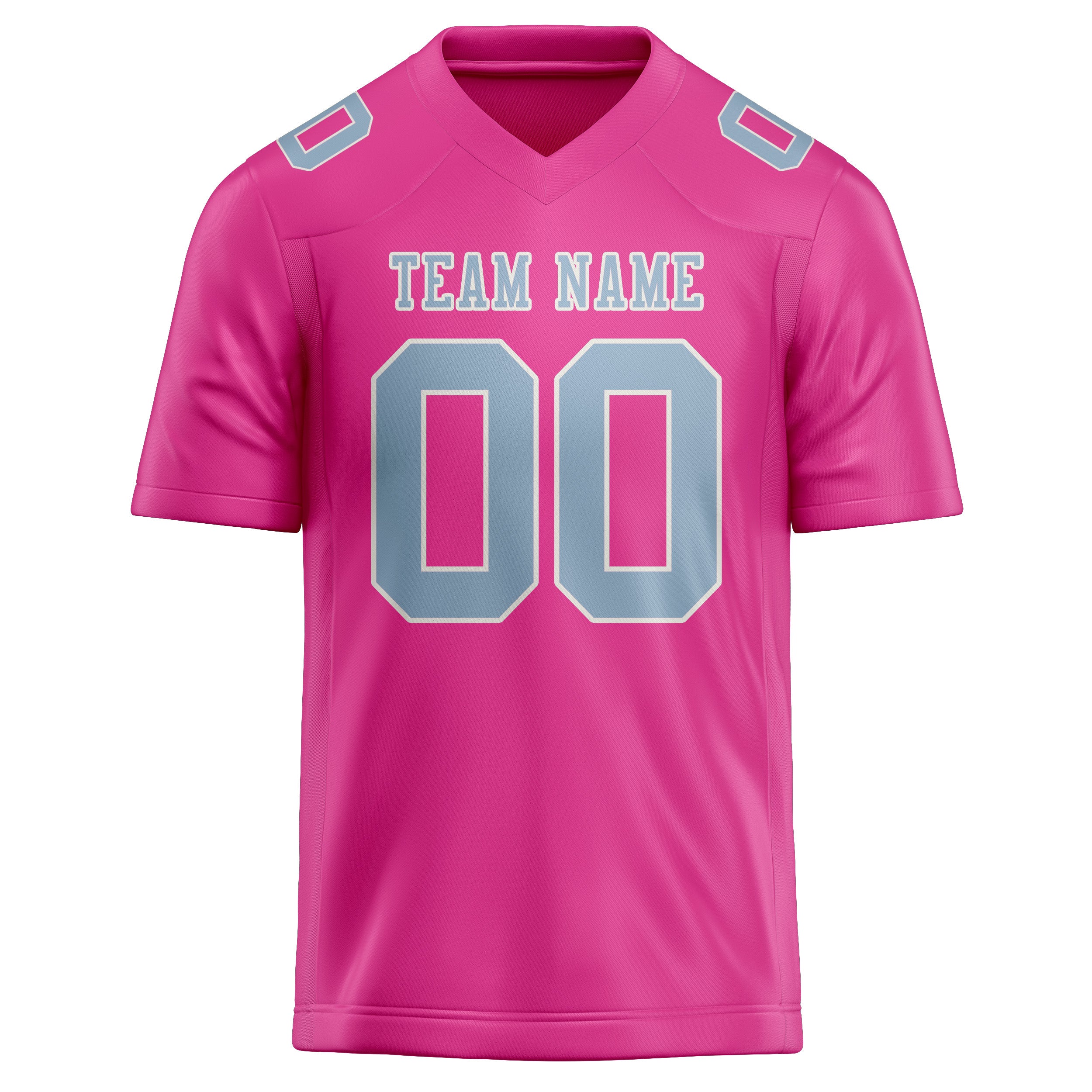 Maillot de football personnalisé rose et bleu clair