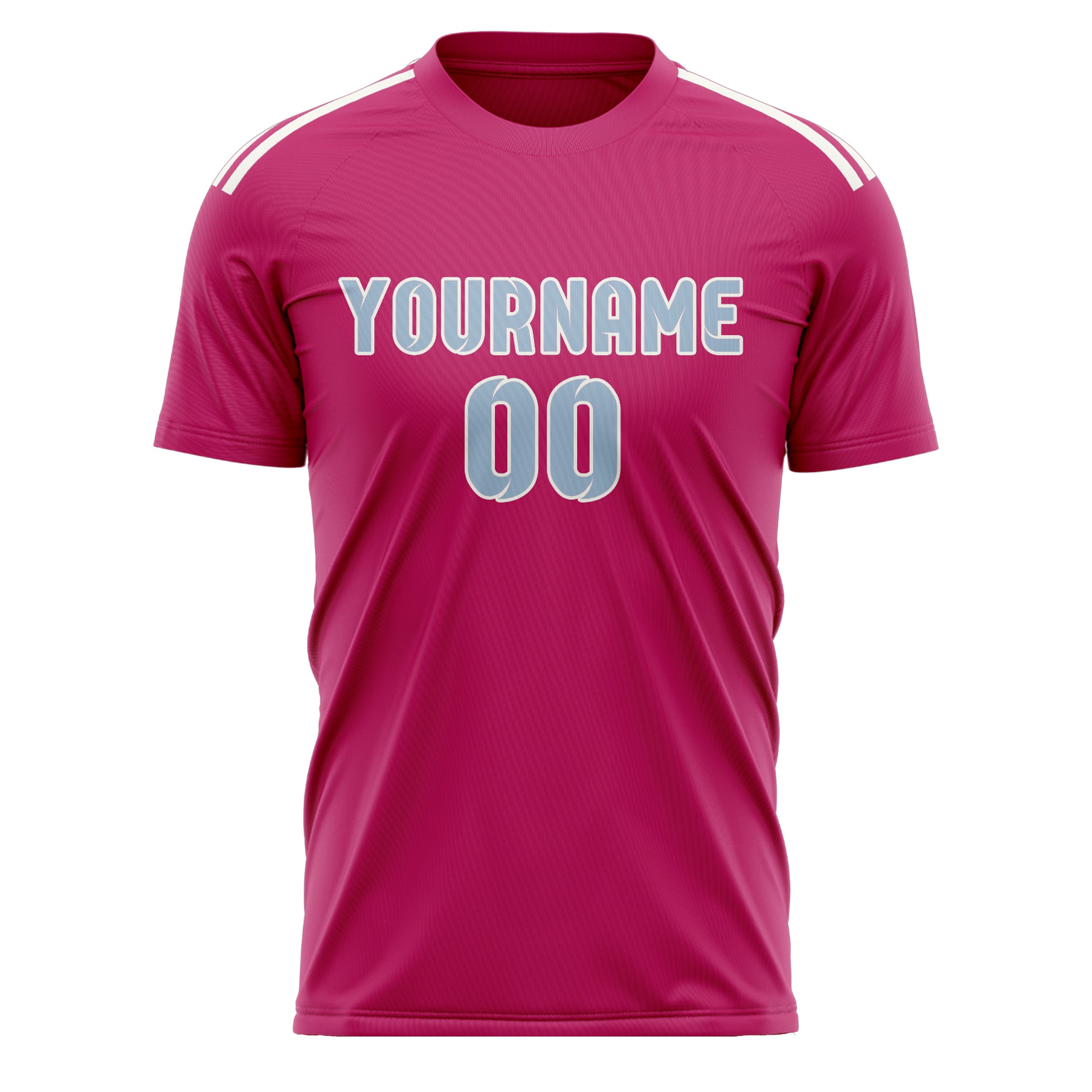 Maillot de football personnalisé rose et bleu clair