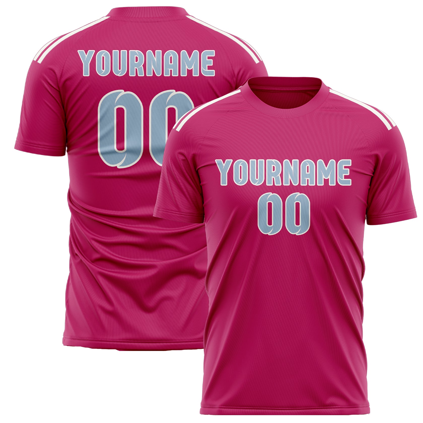 Maillot de football personnalisé rose et bleu clair