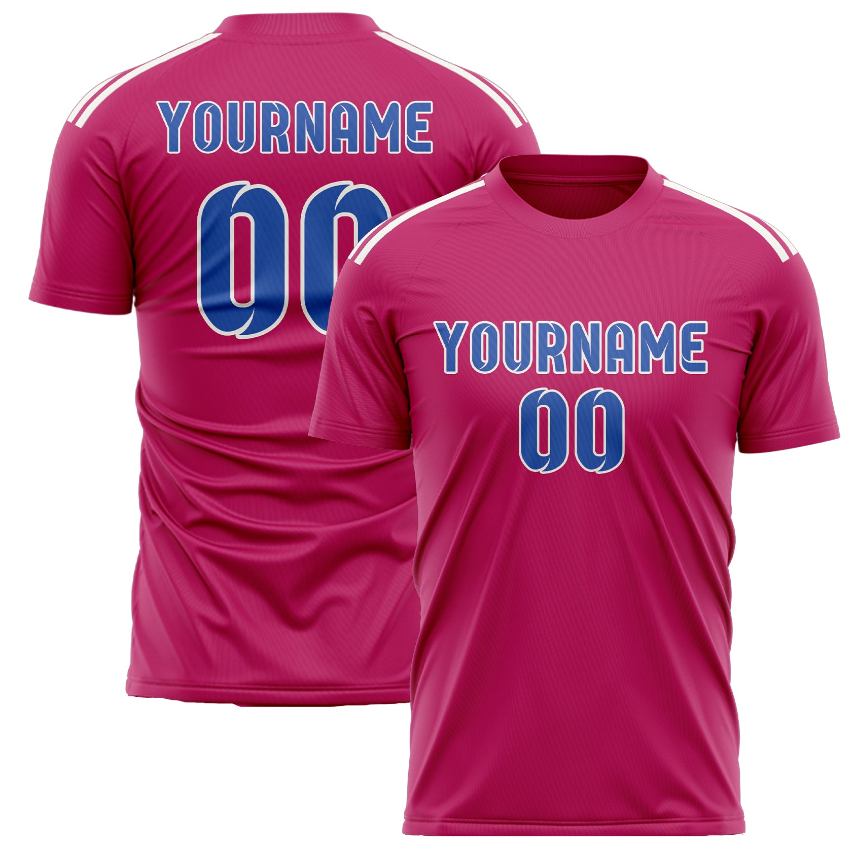 Maillot de football personnalisé rose et bleu ciel
