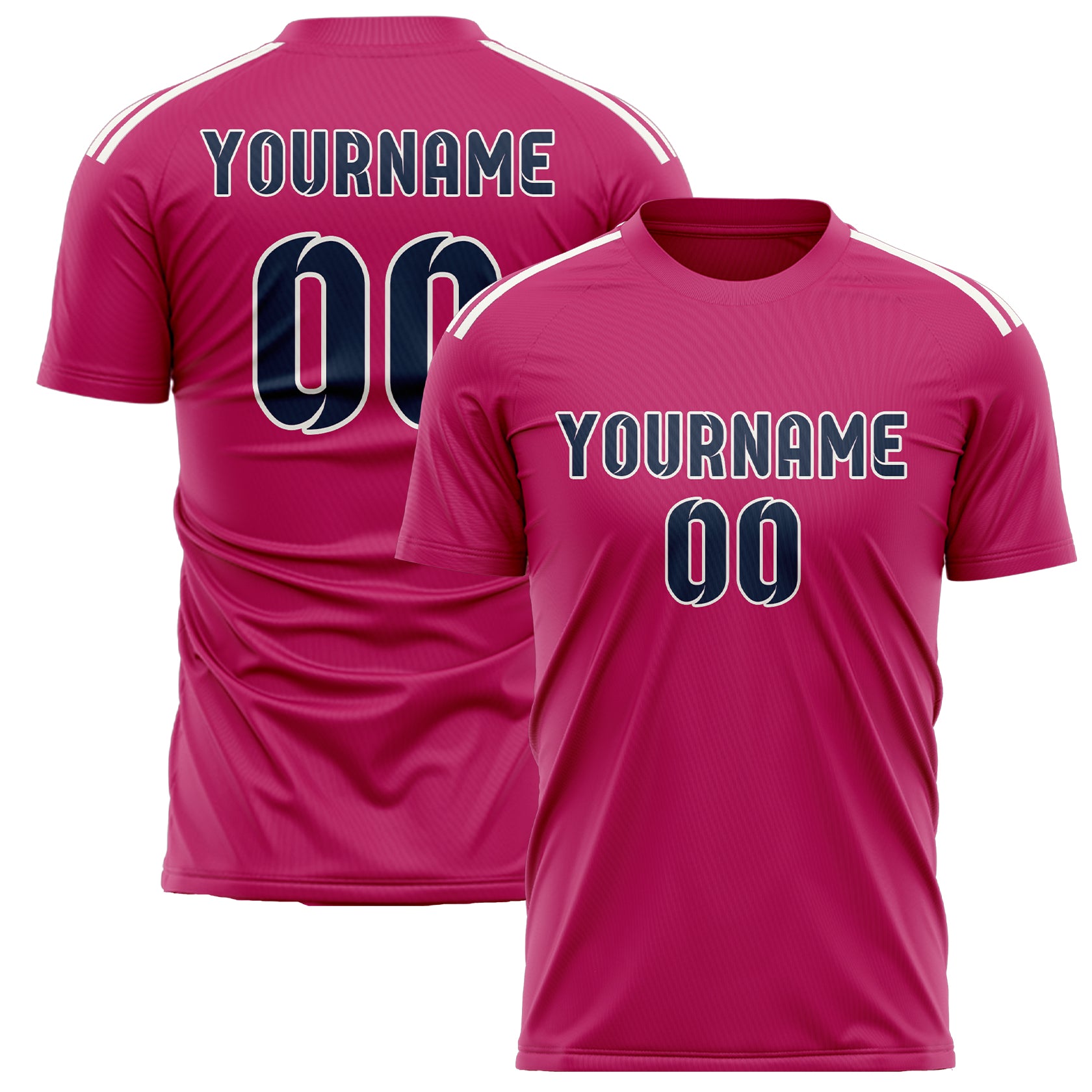 Maillot de football personnalisé rose et bleu