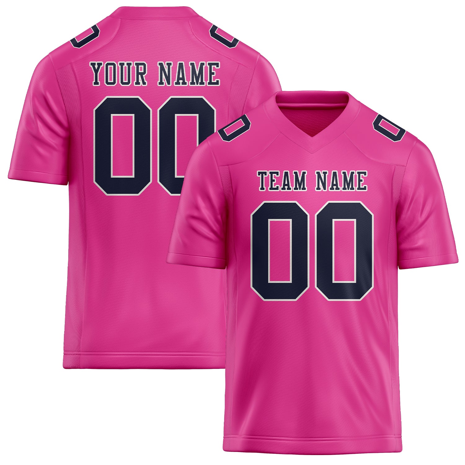 Maillot de football personnalisé rose et marine