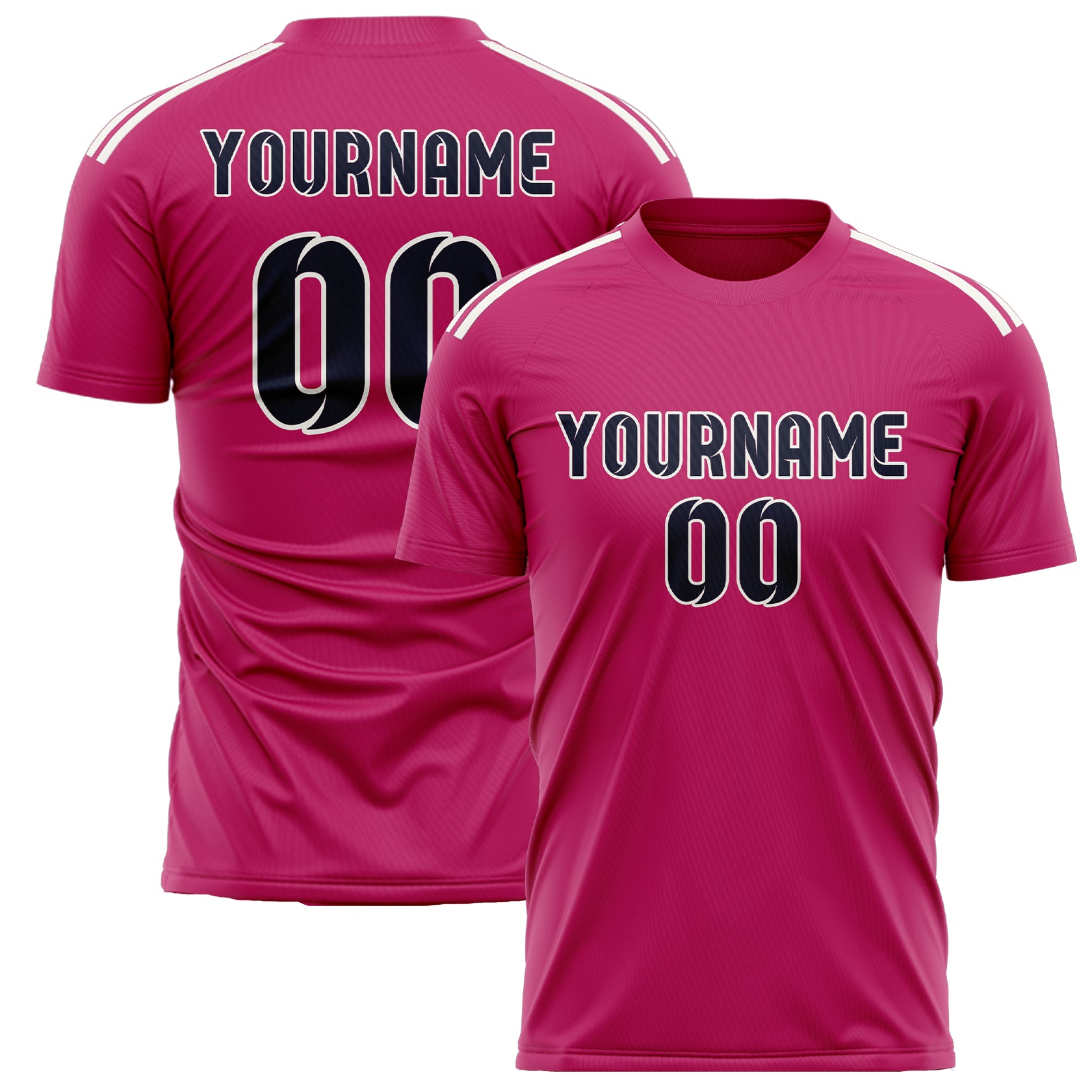 Maillot de football personnalisé rose et marine