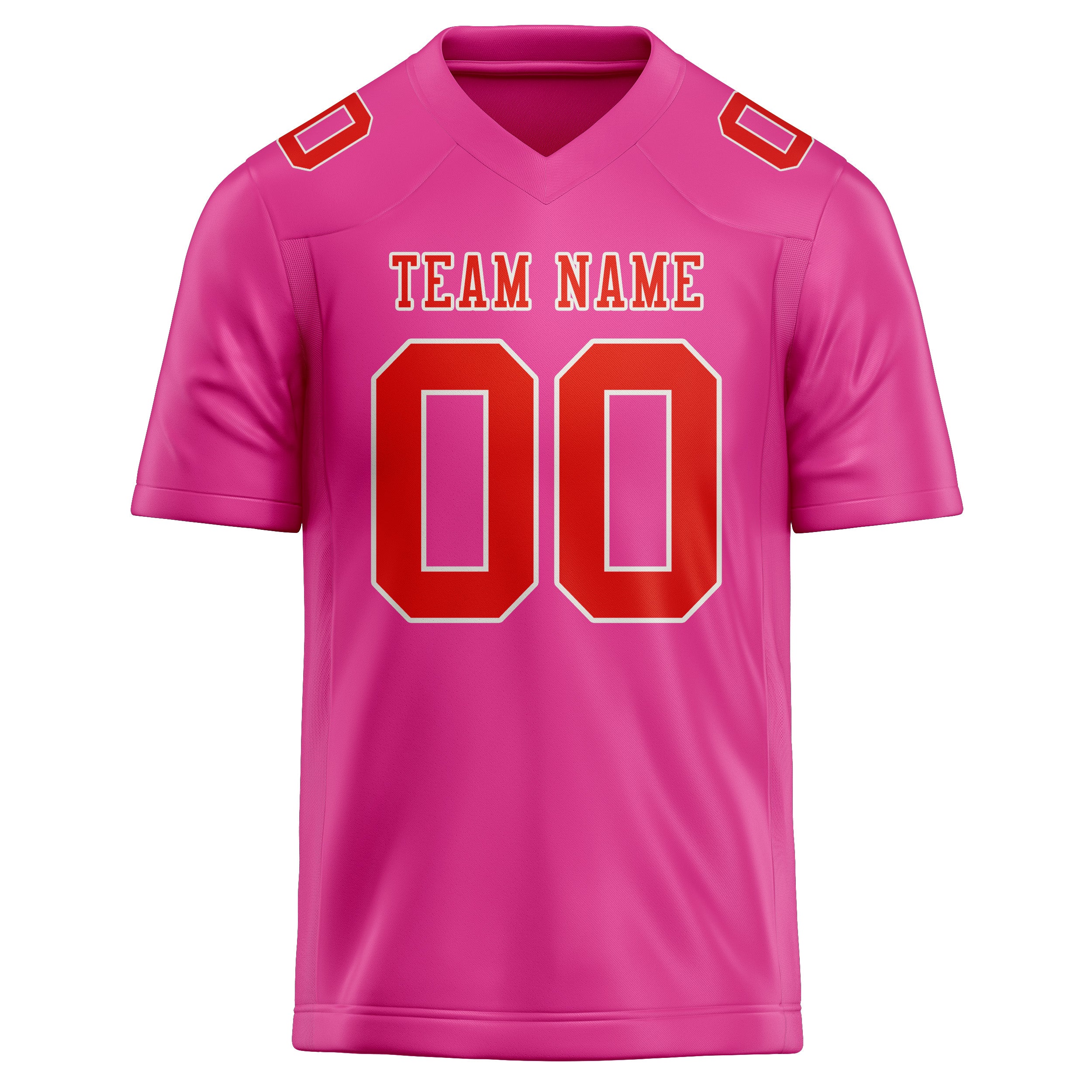 Maillot de football personnalisé rose, orange et rouge