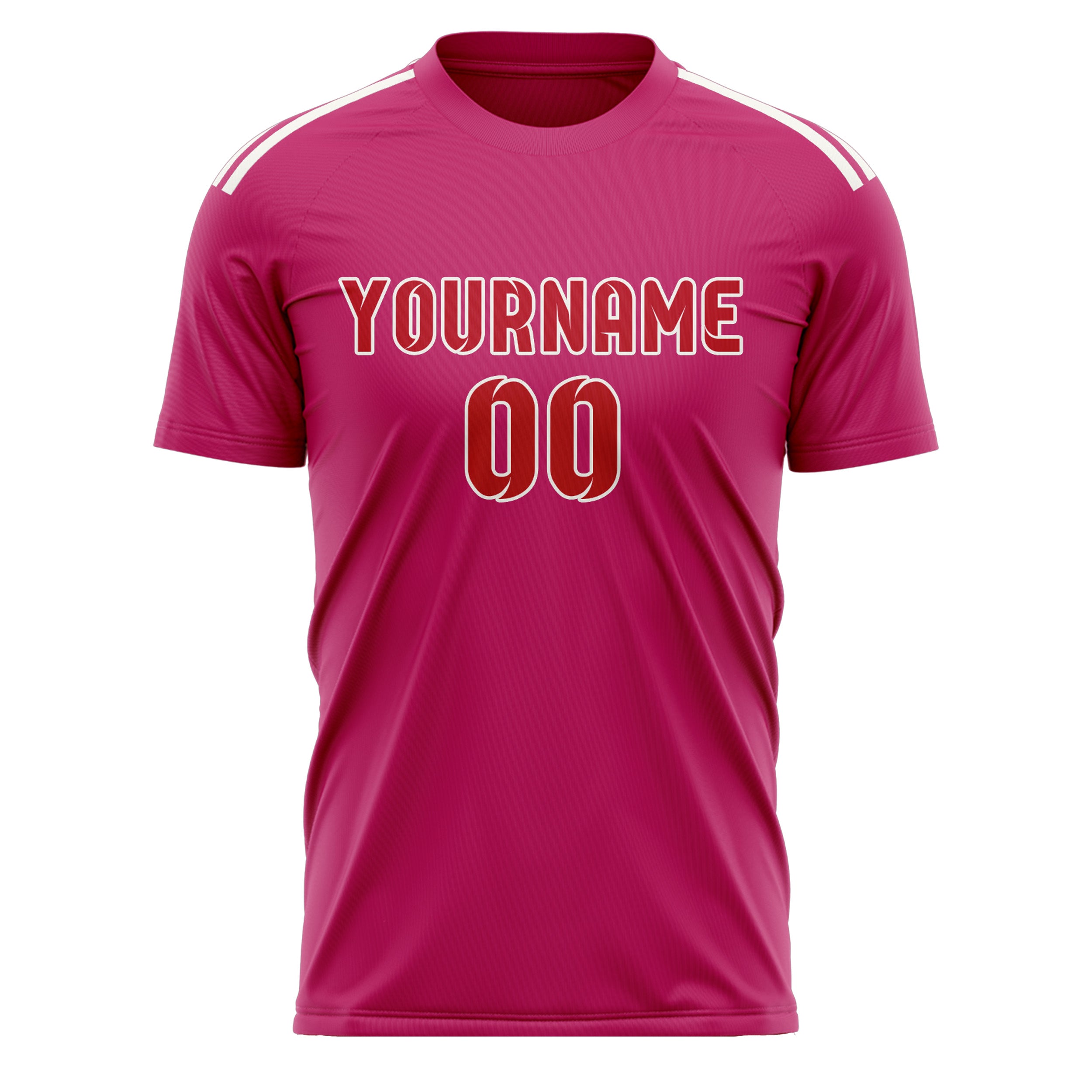 Maillot de football rose et rouge personnalisé