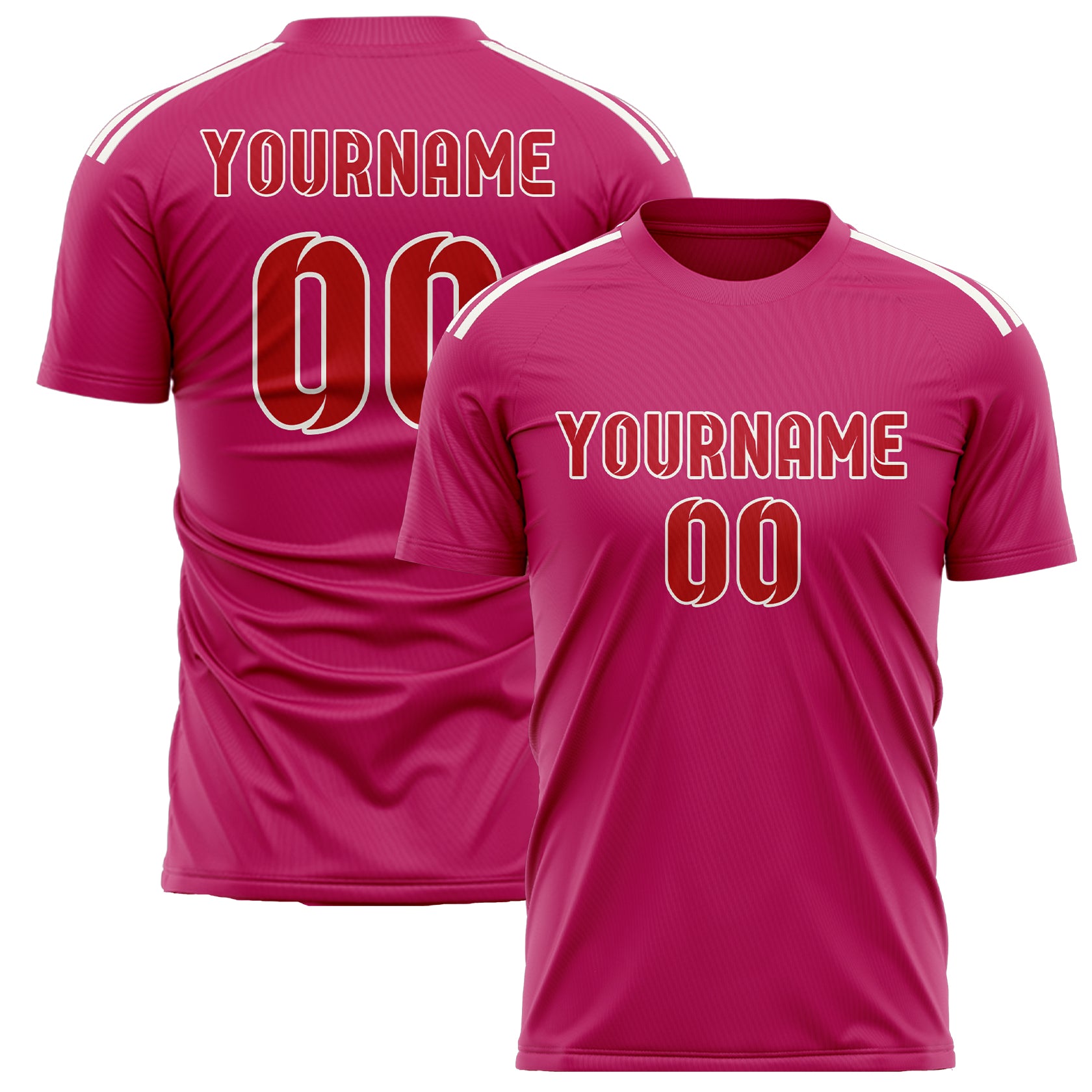Maillot de football rose et rouge personnalisé