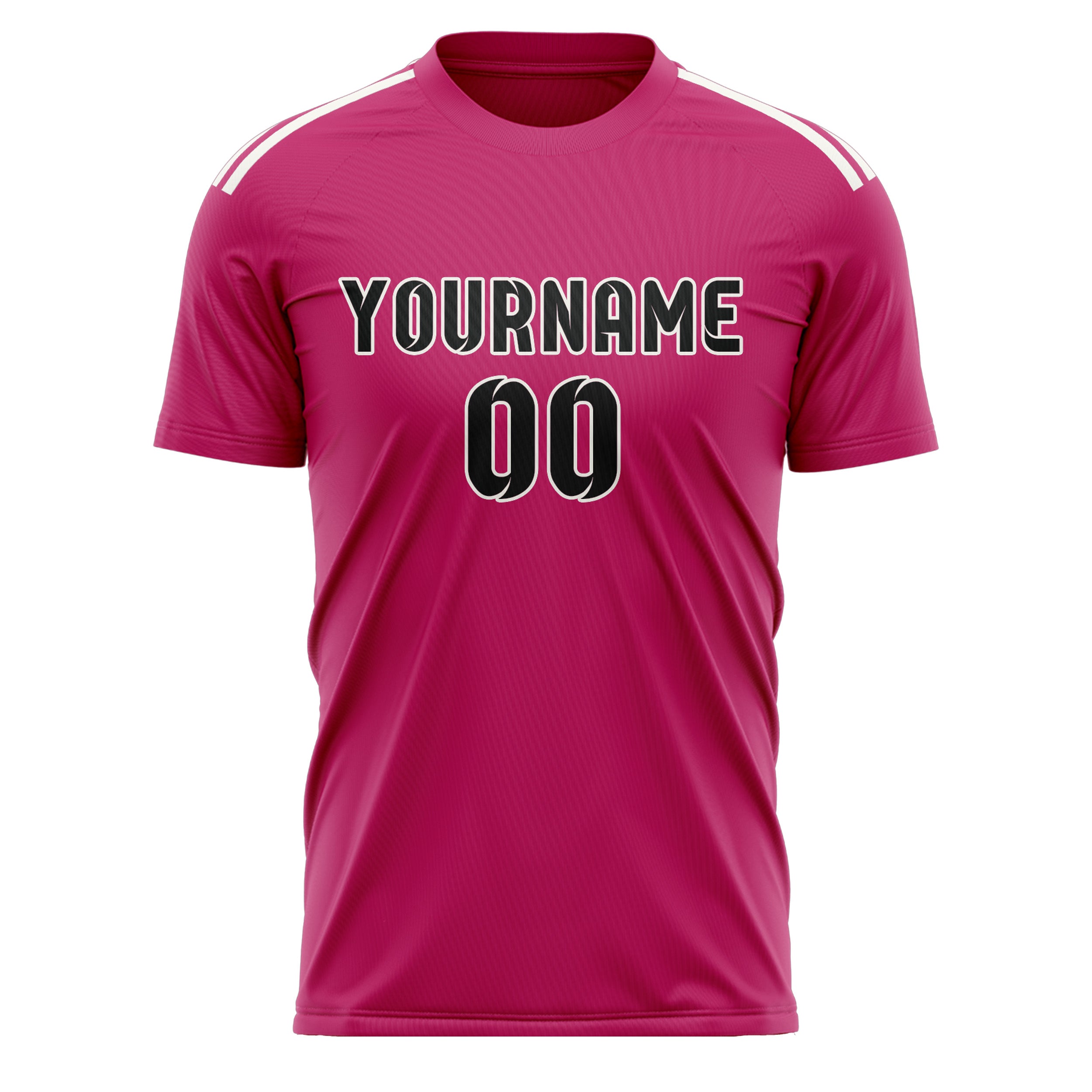 Maillot de football personnalisé rose et noir