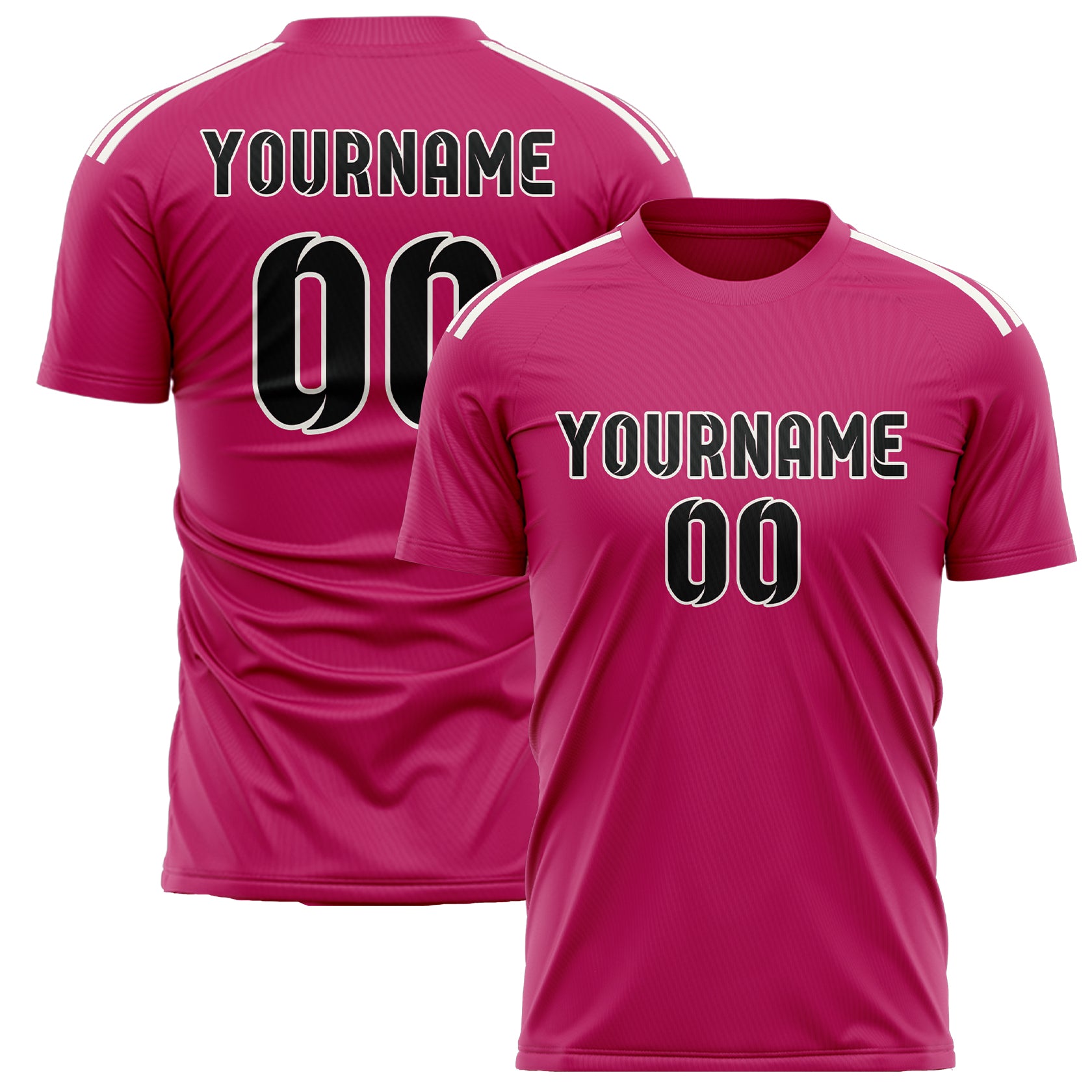 Maillot de football personnalisé rose et noir