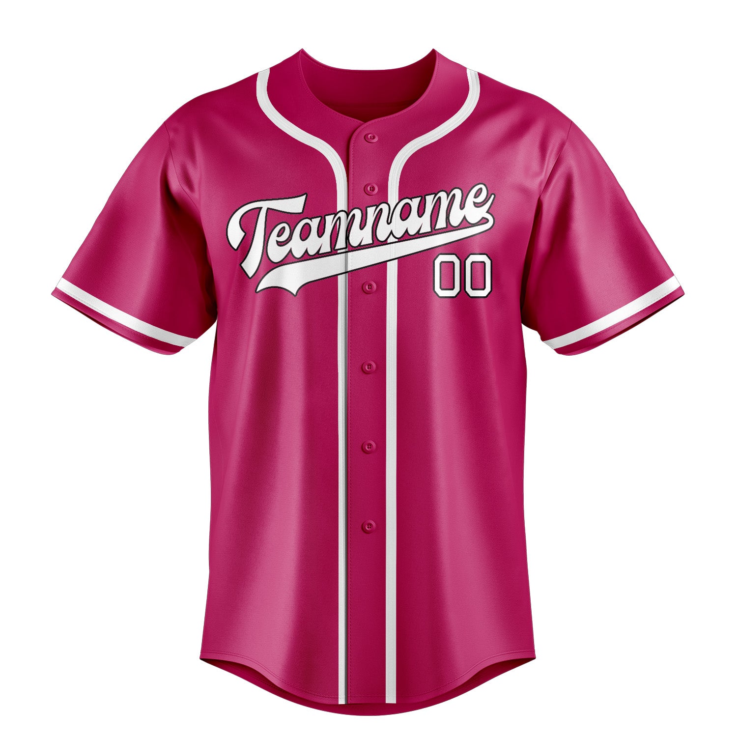 Maillot de baseball rose et blanc personnalisé