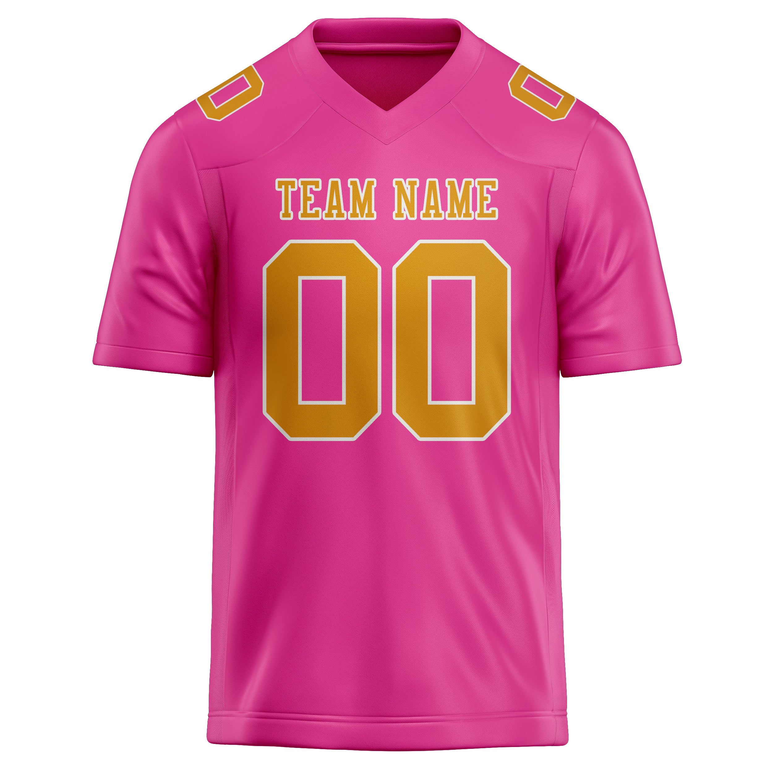 Maillot de football personnalisé rose et jaune