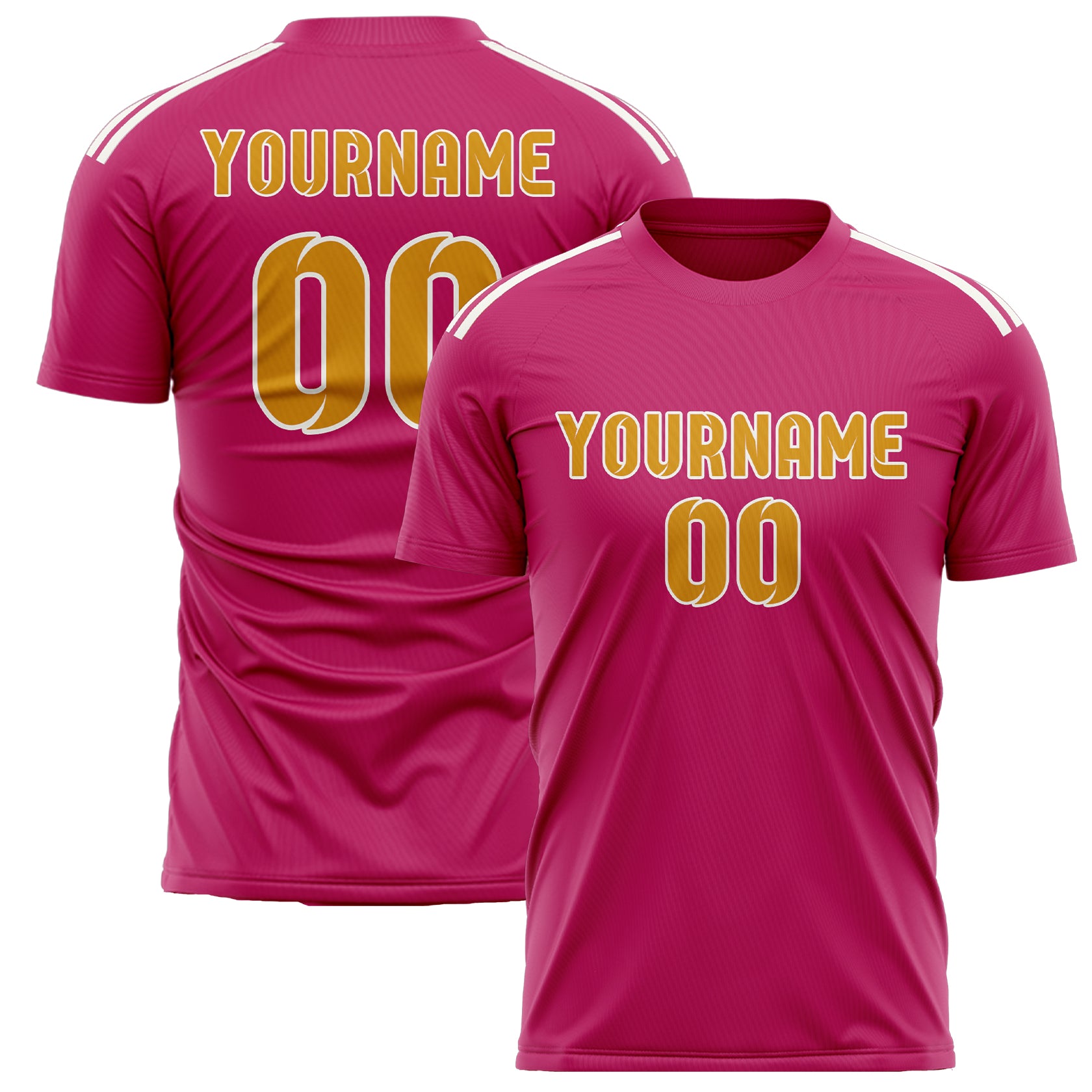 Maillot de football personnalisé rose et jaune