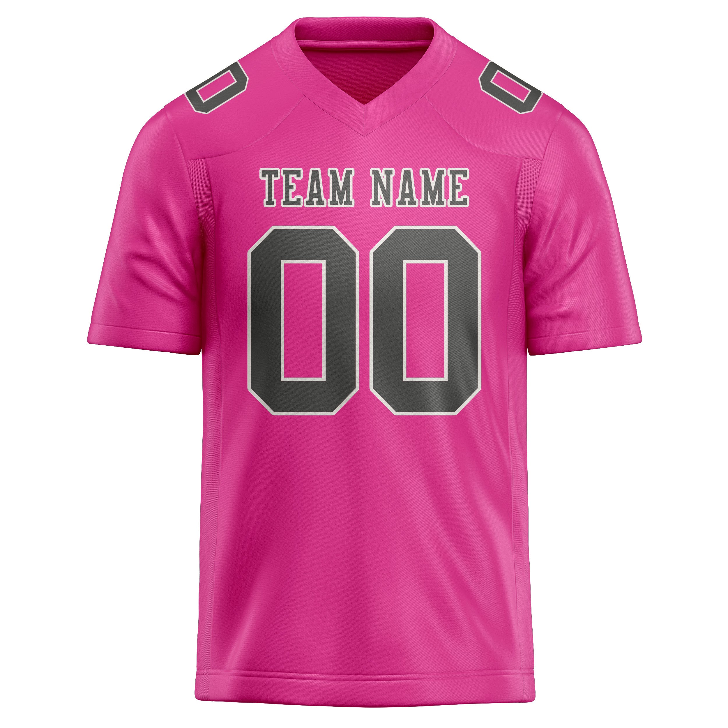 Maillot de football personnalisé rose et gris foncé