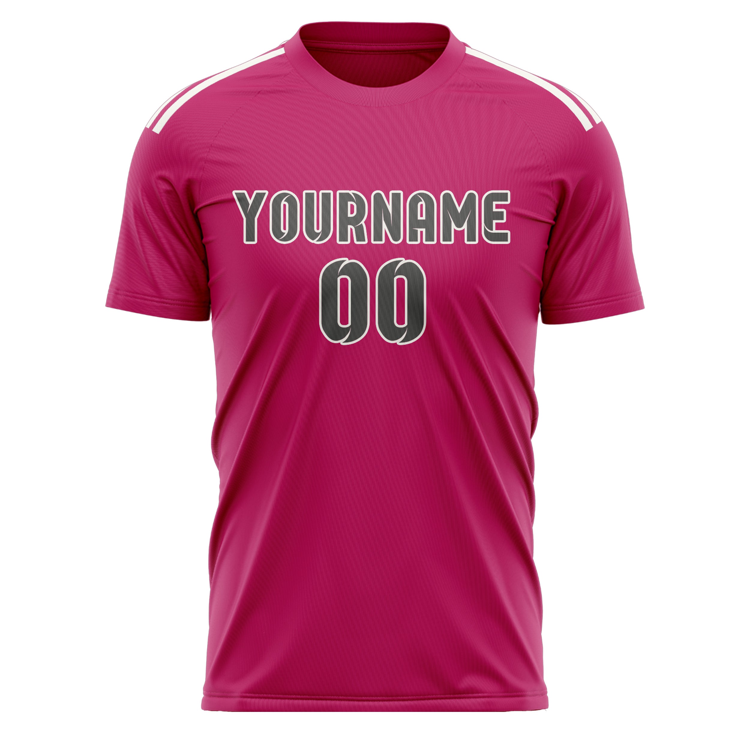 Maillot de football personnalisé rose et gris foncé