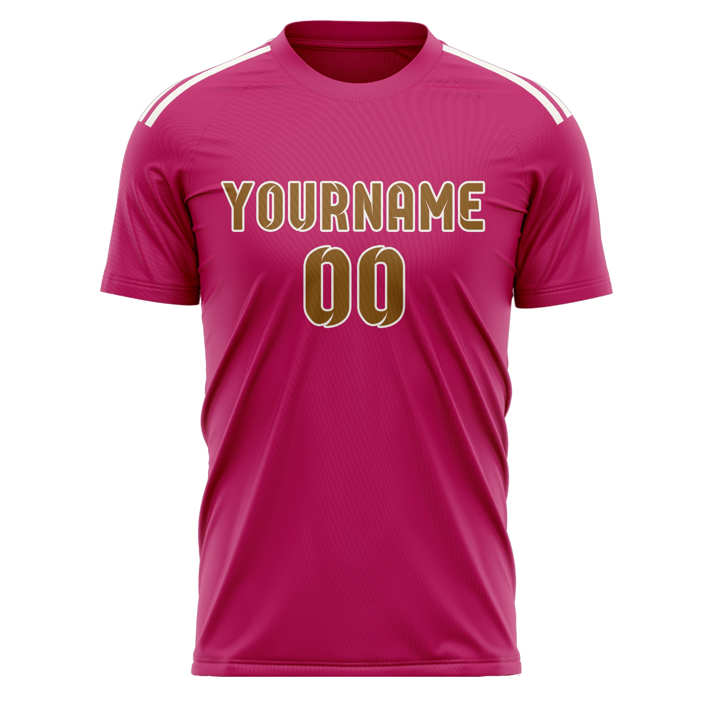 Maillot de football rose et kaki personnalisé