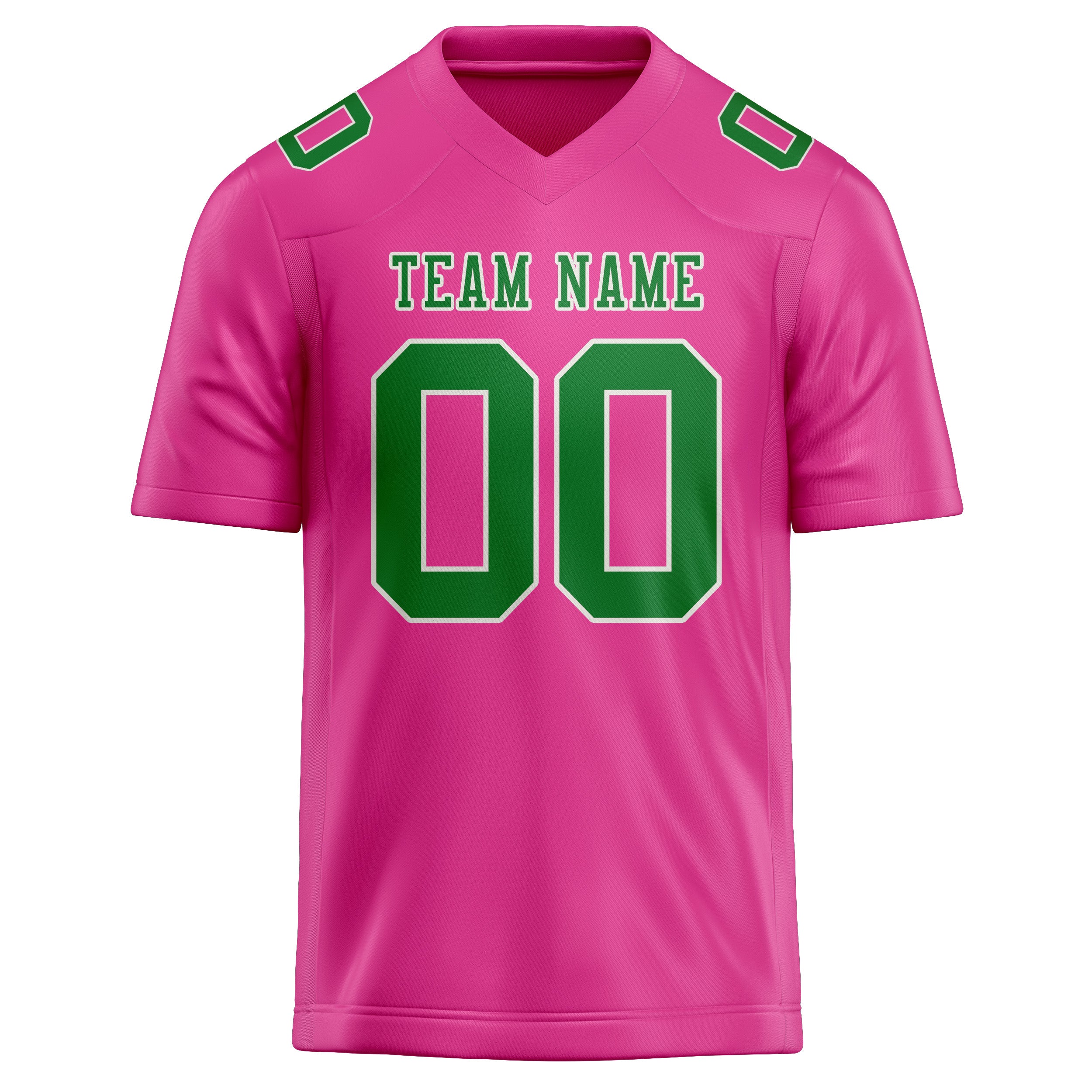 Maillot de football personnalisé rose et vert émeraude