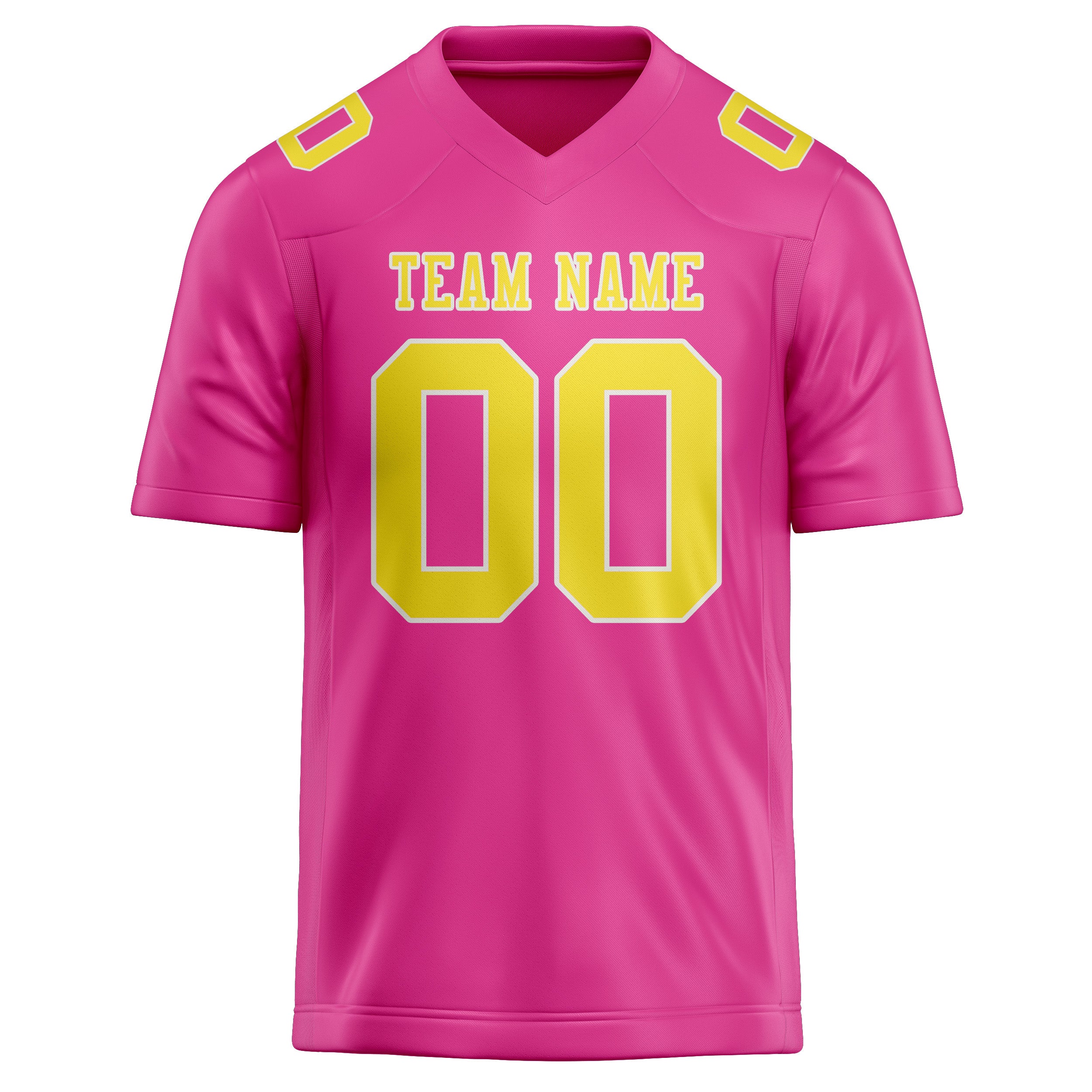 Maillot de football personnalisé rose et jaune clair