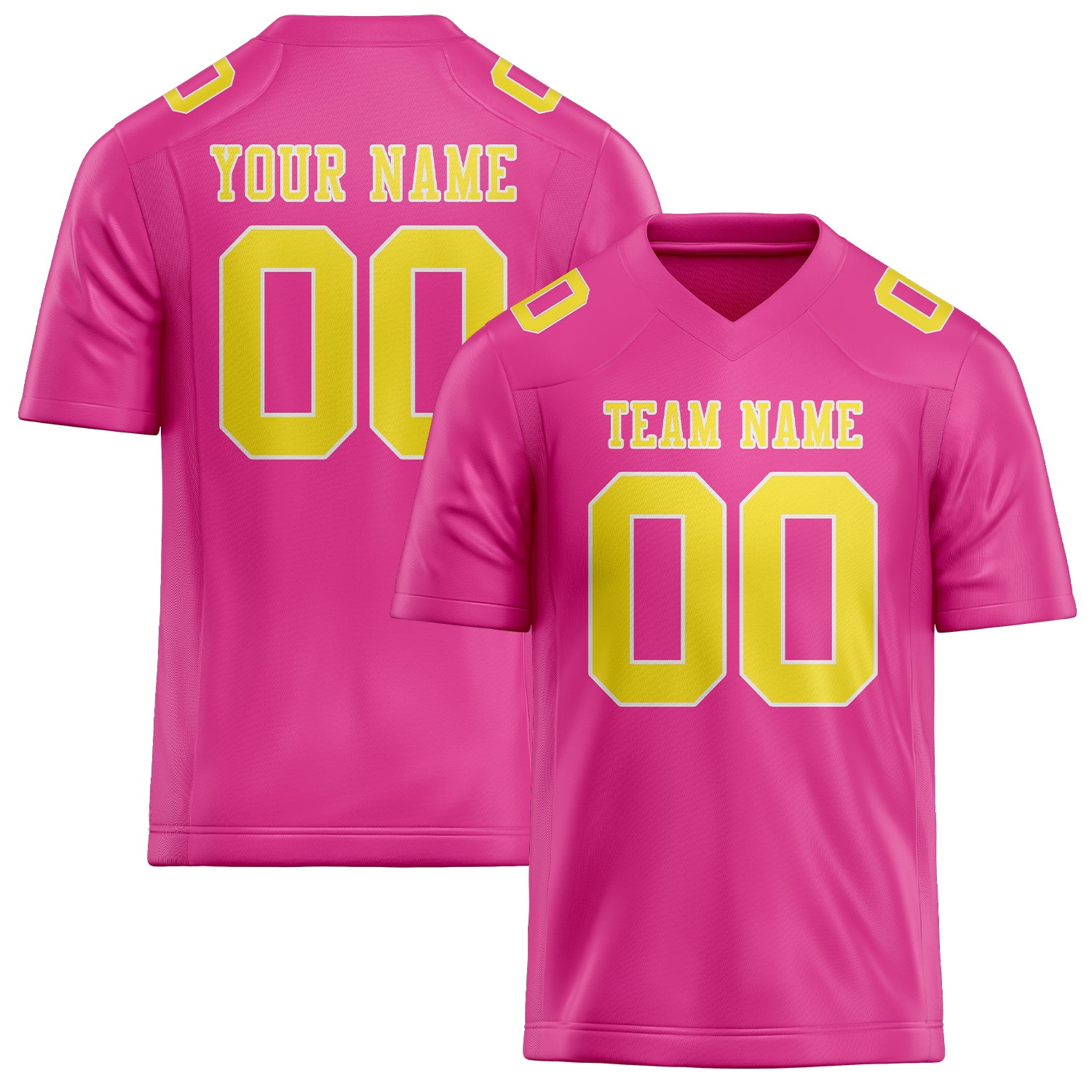 Maillot de football personnalisé rose et jaune clair