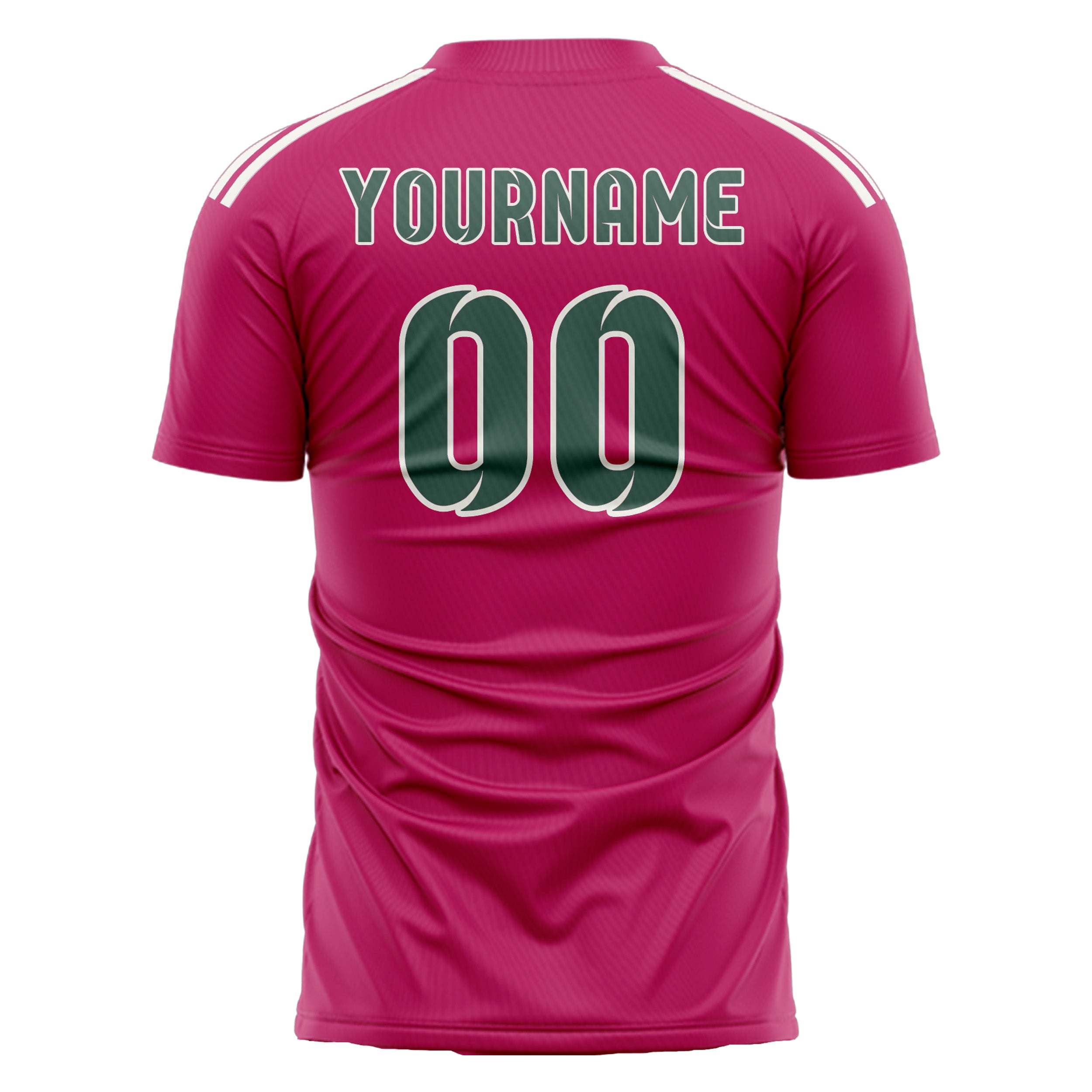 Maillot de football personnalisé rose, bleu et vert