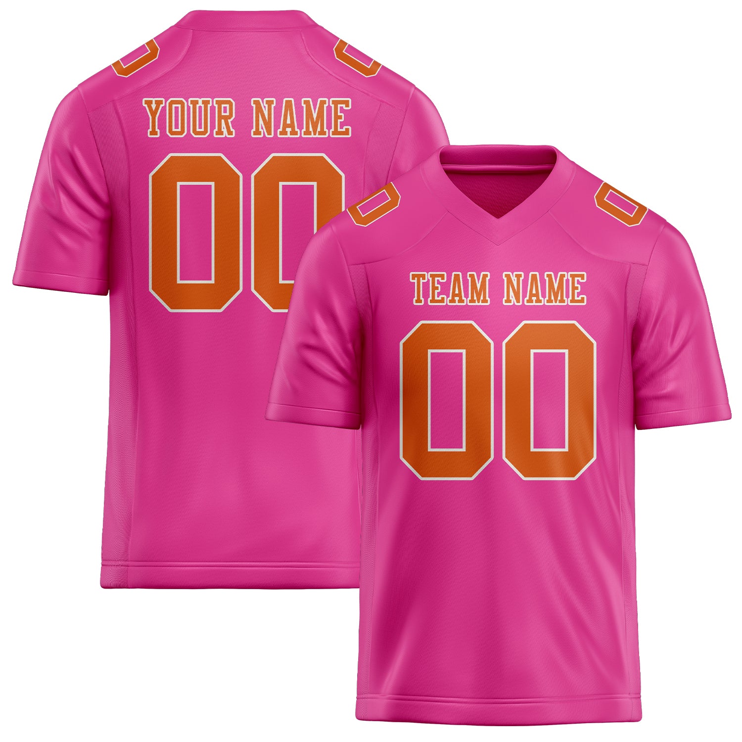 Maillot de football personnalisé rose et orange