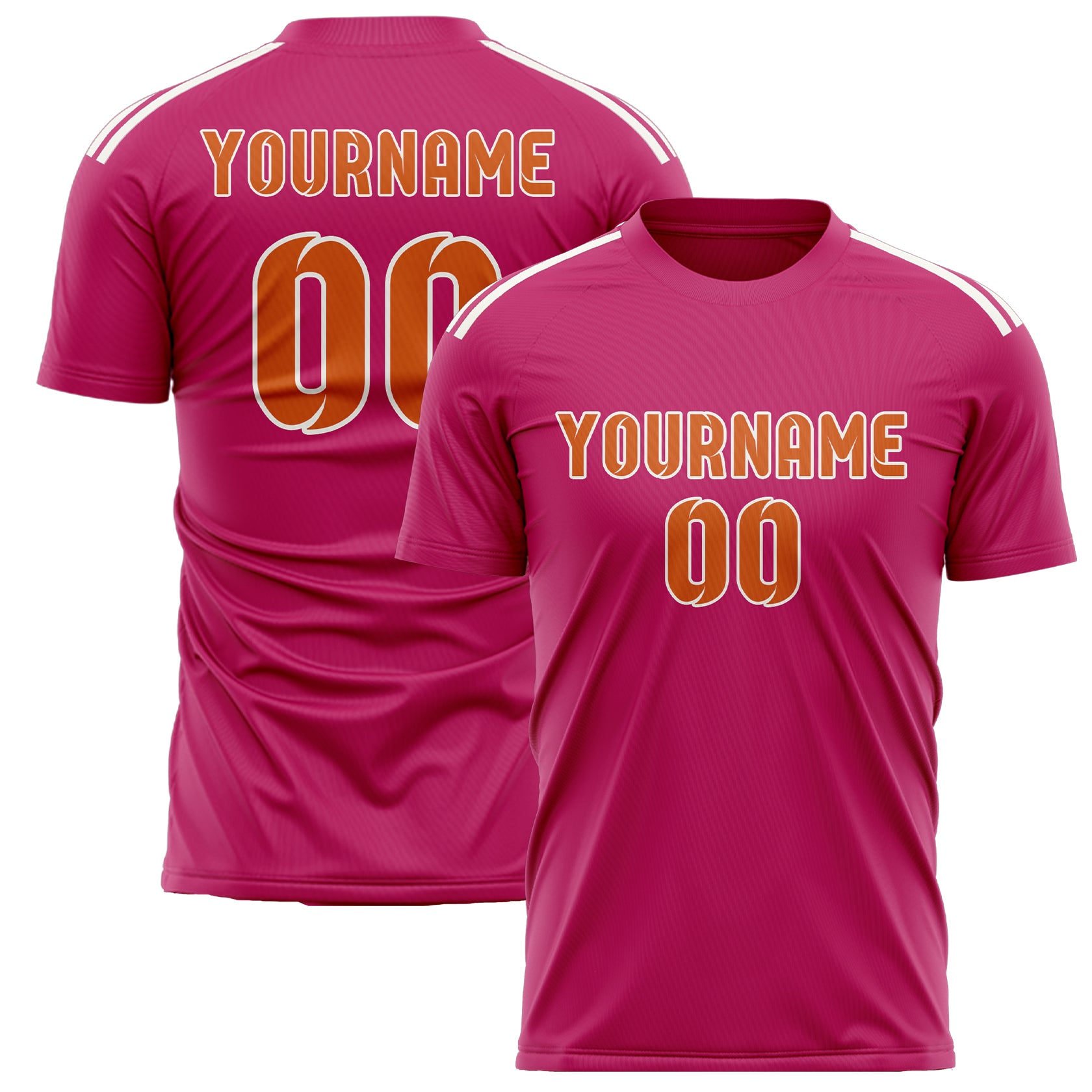 Maillot de football personnalisé rose et orange