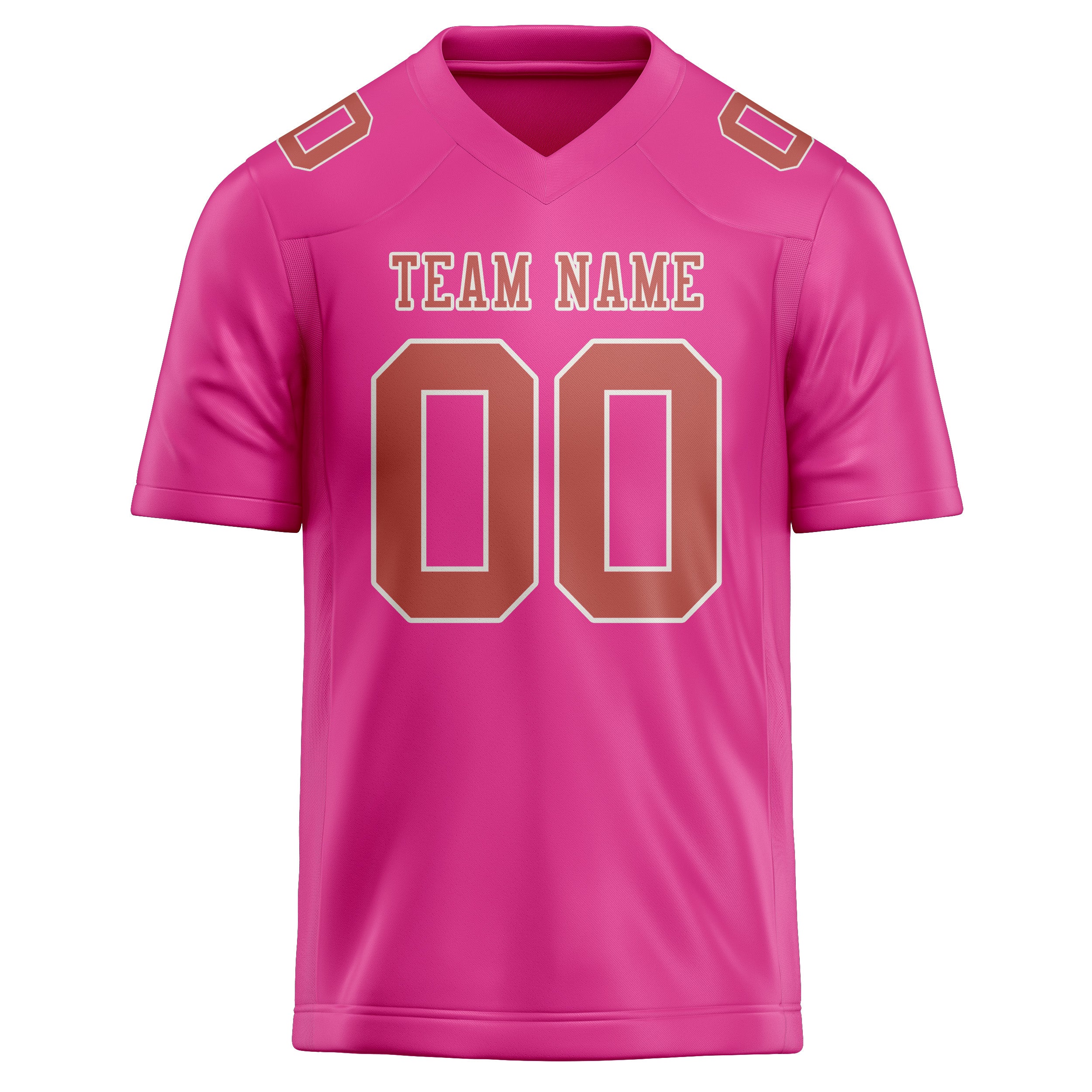 Maillot de football personnalisé rose cuivré rose