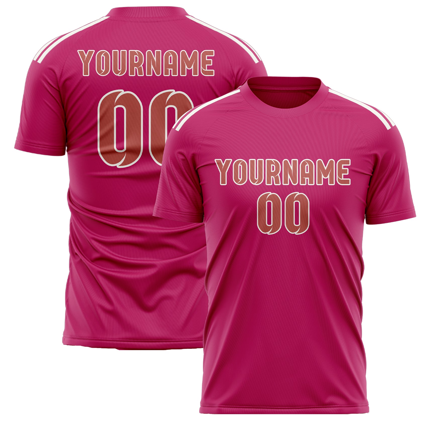 Maillot de football personnalisé rose cuivré rose