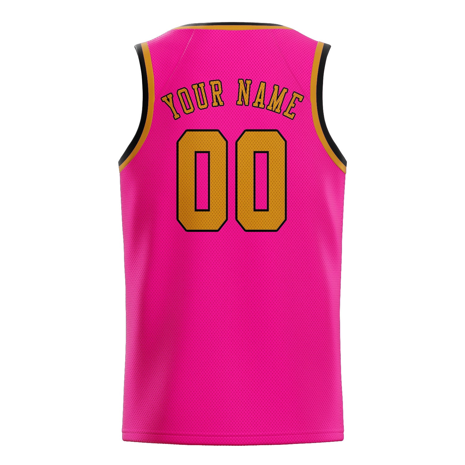 Maillot de basketball personnalisé rose et jaune