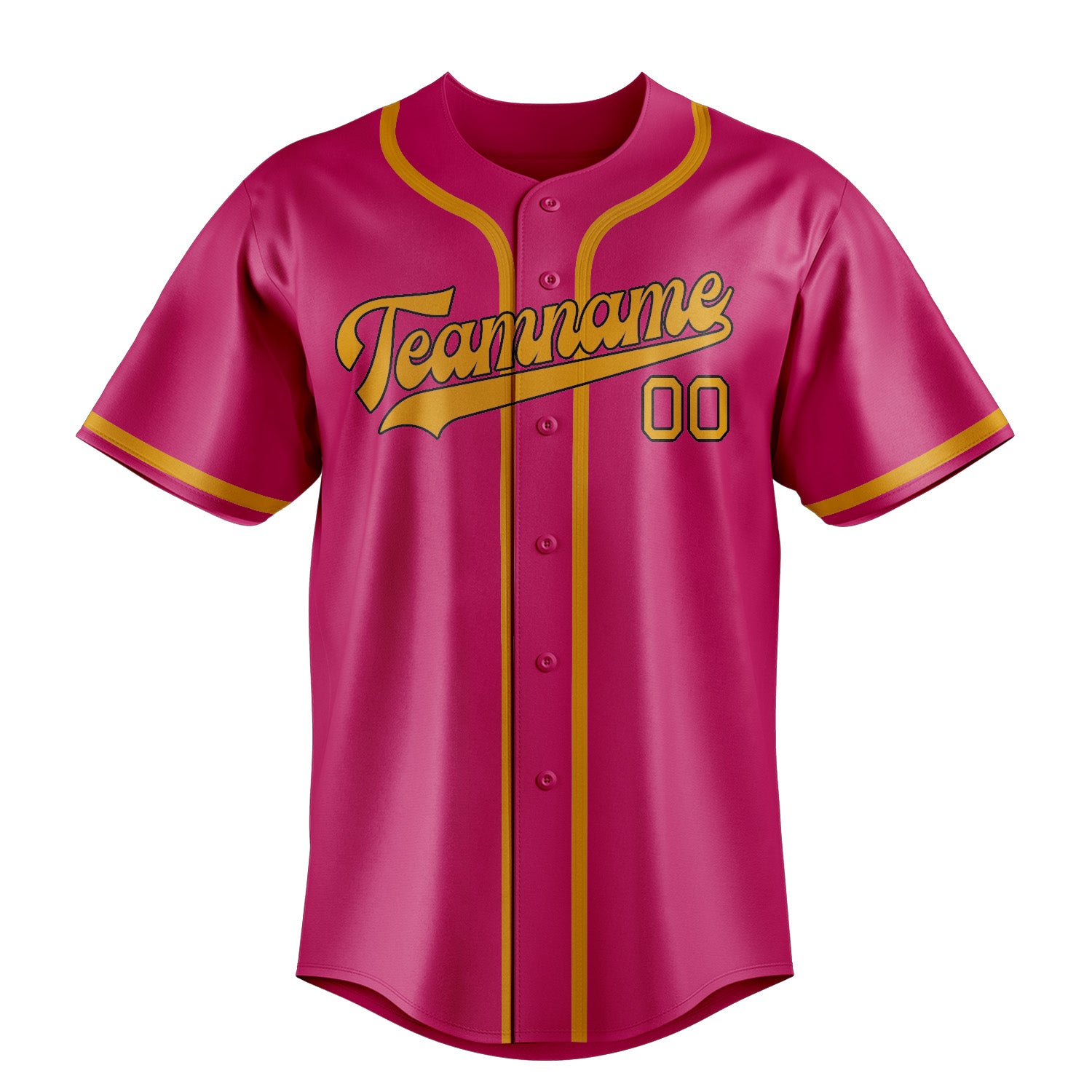 Maillot de baseball personnalisé rose et jaune