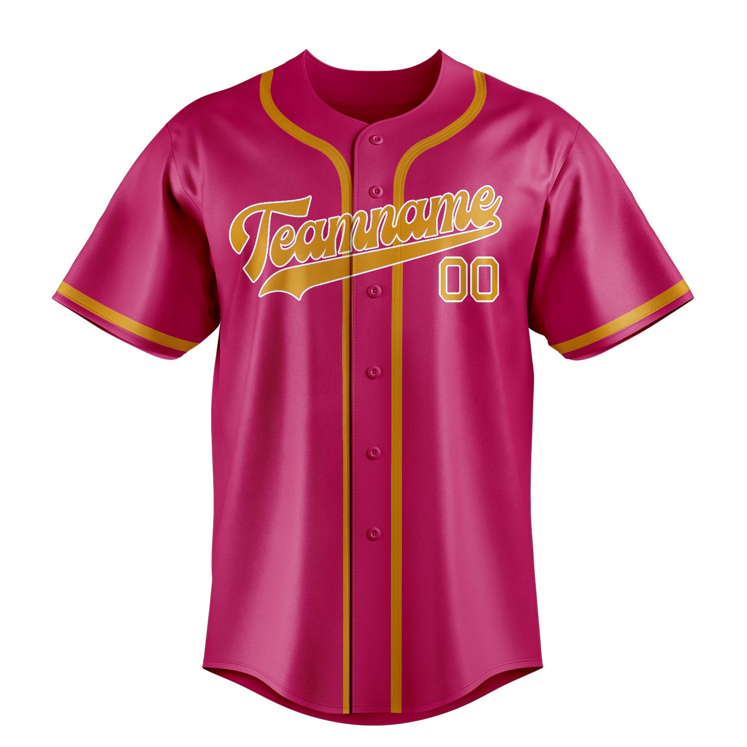 Maillot de baseball personnalisé rose et jaune