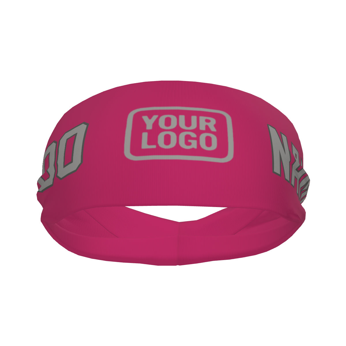 Bandeau de sport rose et gris personnalisé