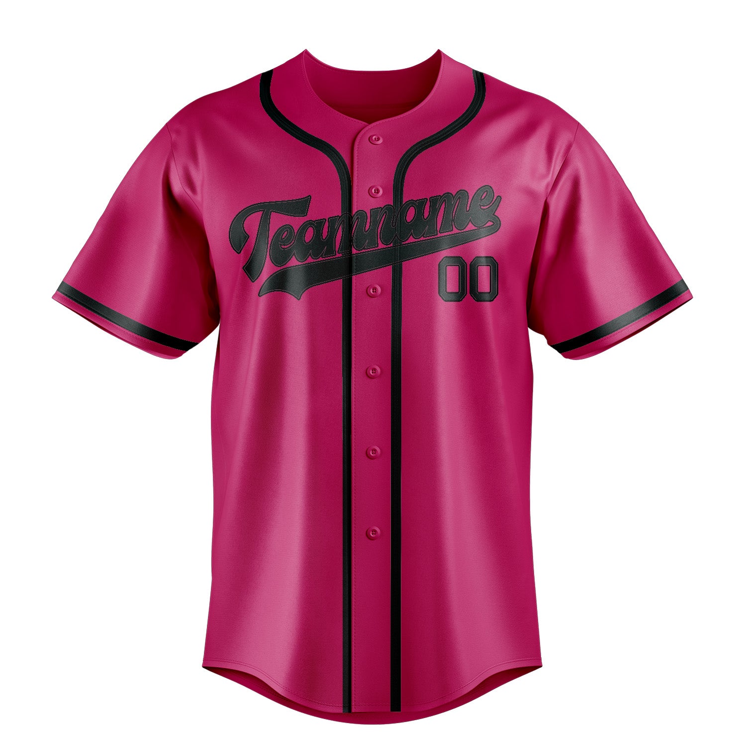 Maillot de baseball personnalisé rose et gris foncé