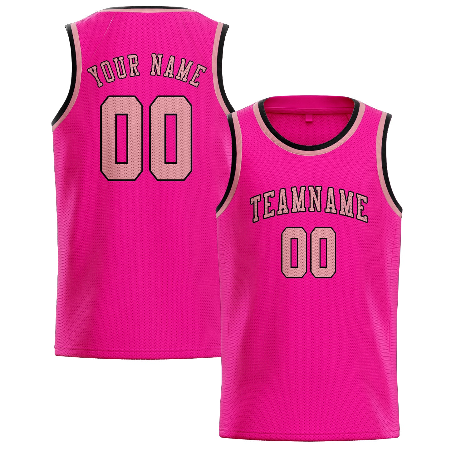 Maillot de basketball rose clair personnalisé