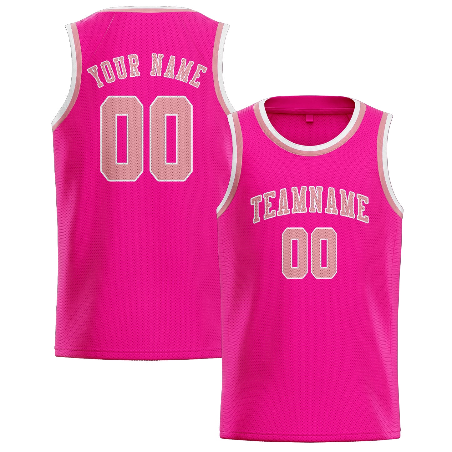 Maillot de basketball rose clair personnalisé