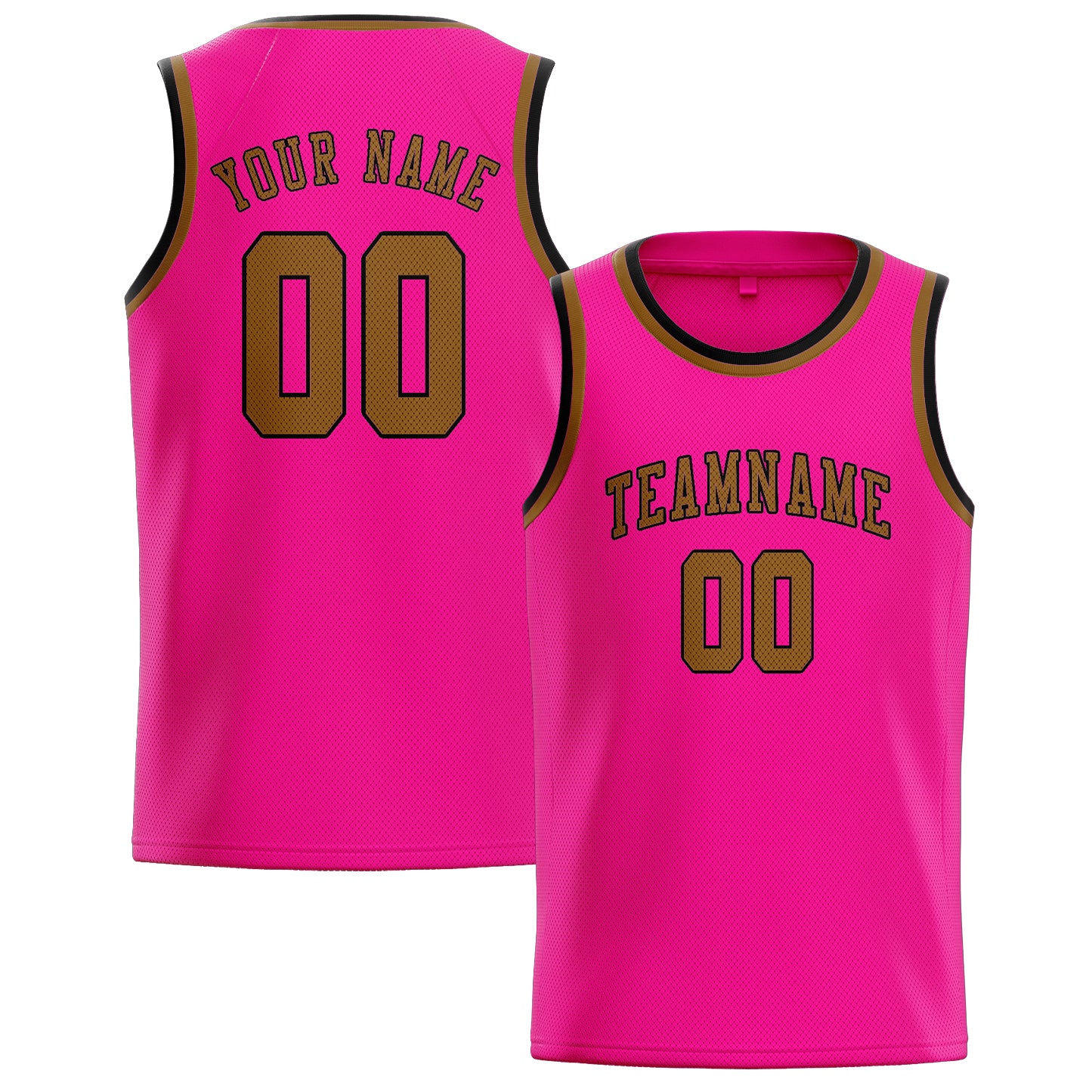Maillot de basketball rose et kaki personnalisé